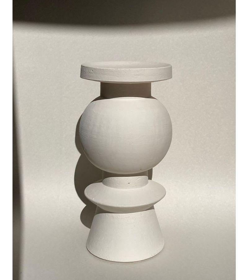 Modern White 2 Union Stool by Lea Ginac For Sale