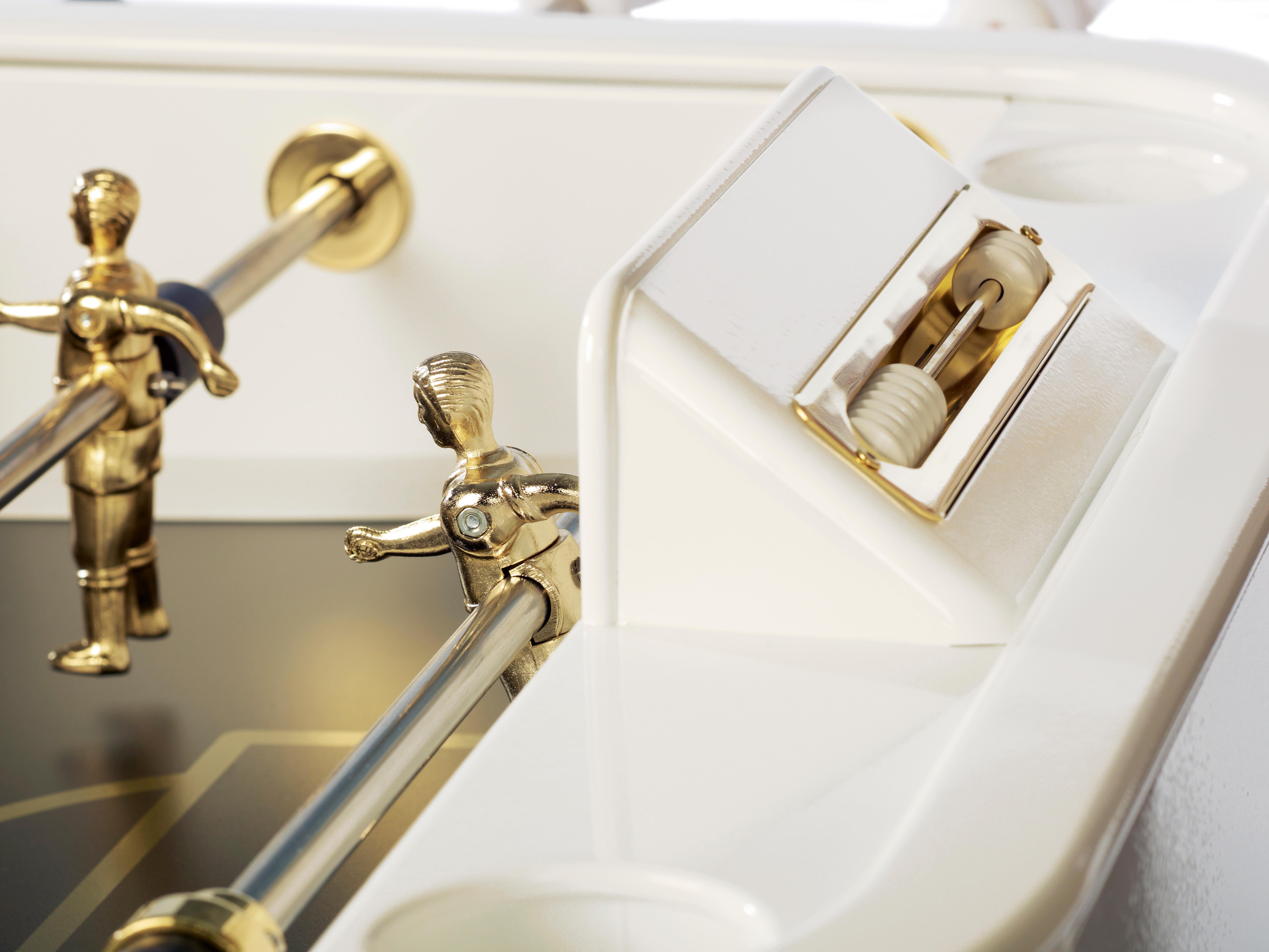 Modern WHITE & 24k GOLD FOOSBALL TABLE RS2 GOLD by RS Barcelona For Sale