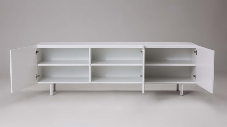 Modern White 3 Doors Contemporary Sideboard or Buffet For Sale