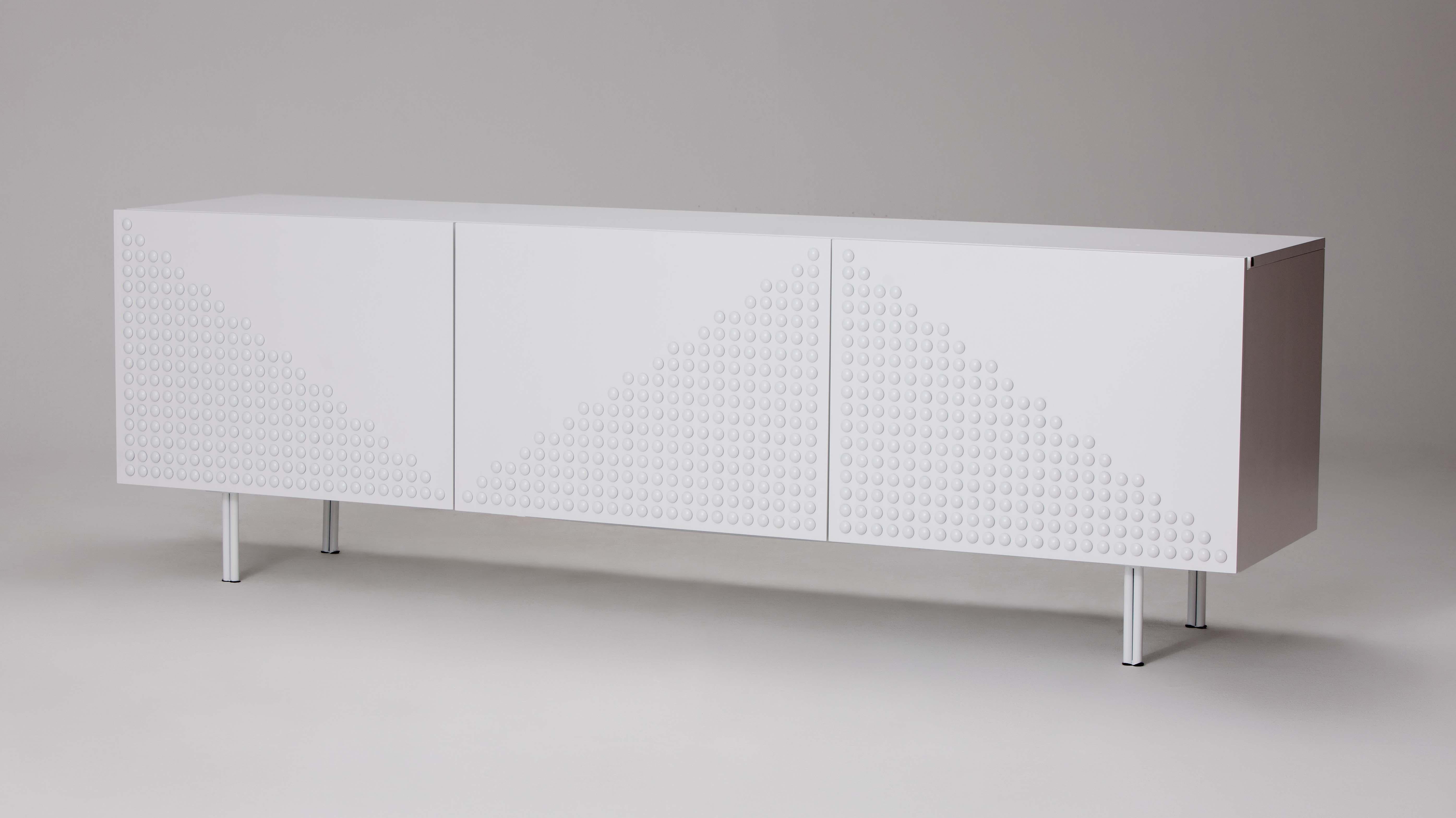 Brazilian White 3 Doors Contemporary Sideboard or Buffet For Sale