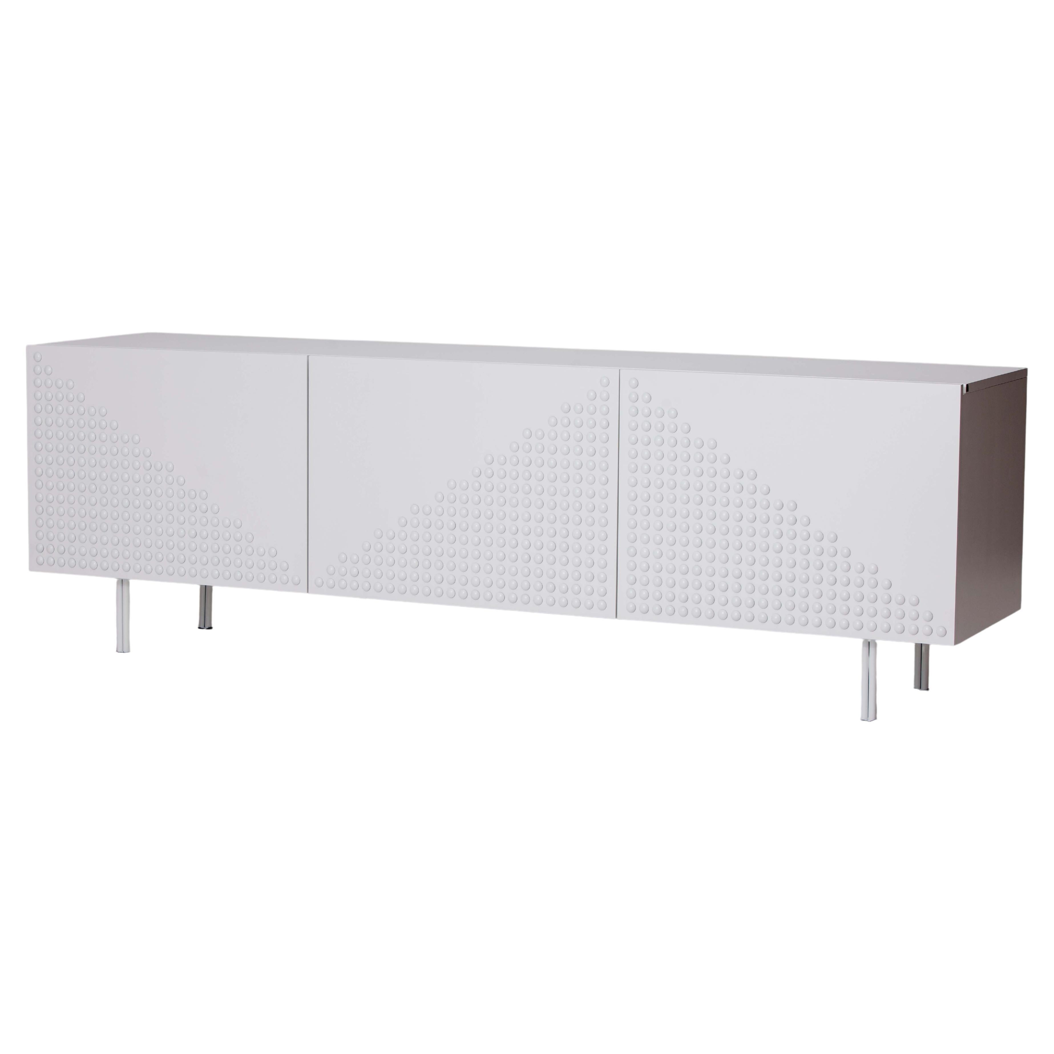 White 3 Doors Contemporary Sideboard or Buffet For Sale