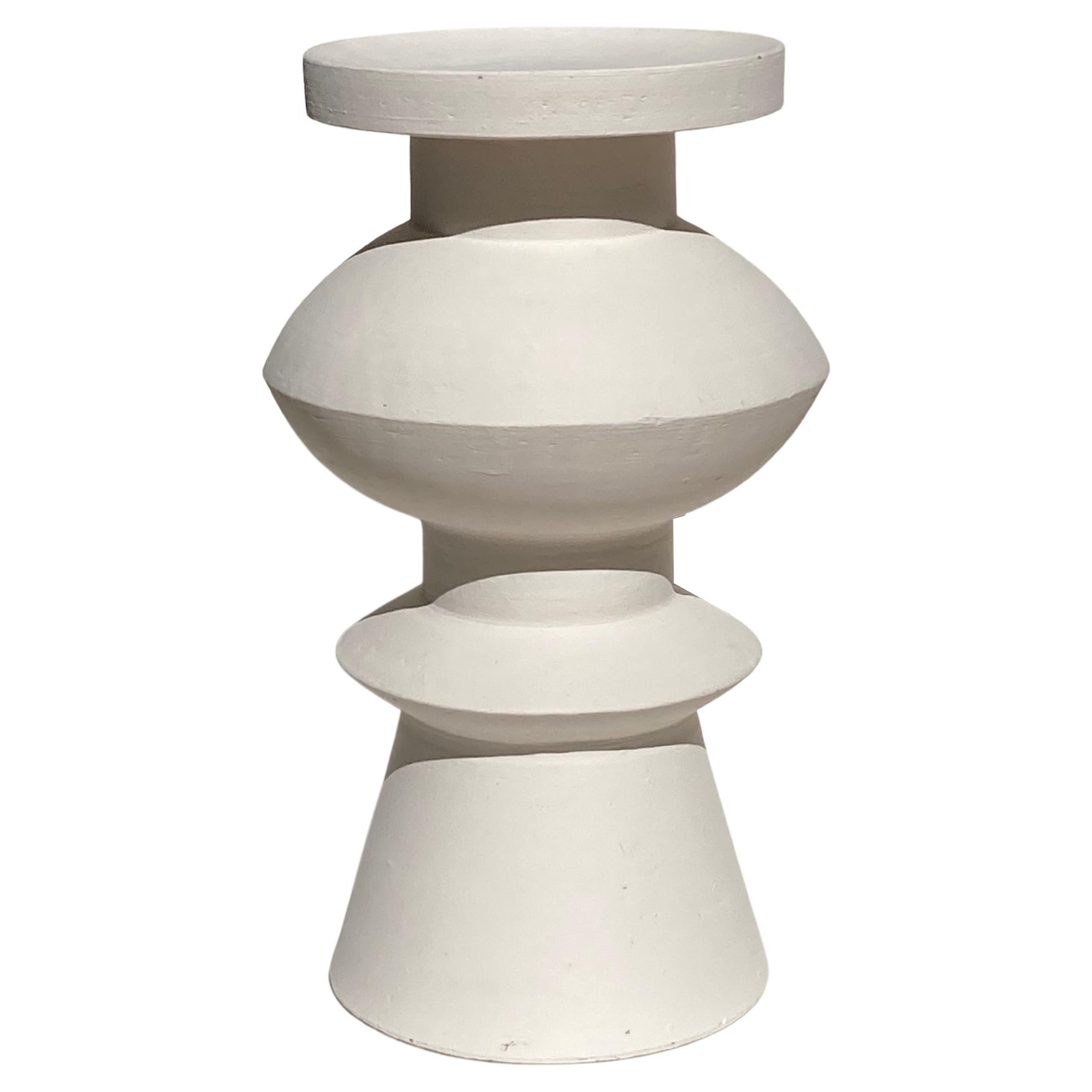 Tabouret Union 3 blanc par Lea Ginac en vente