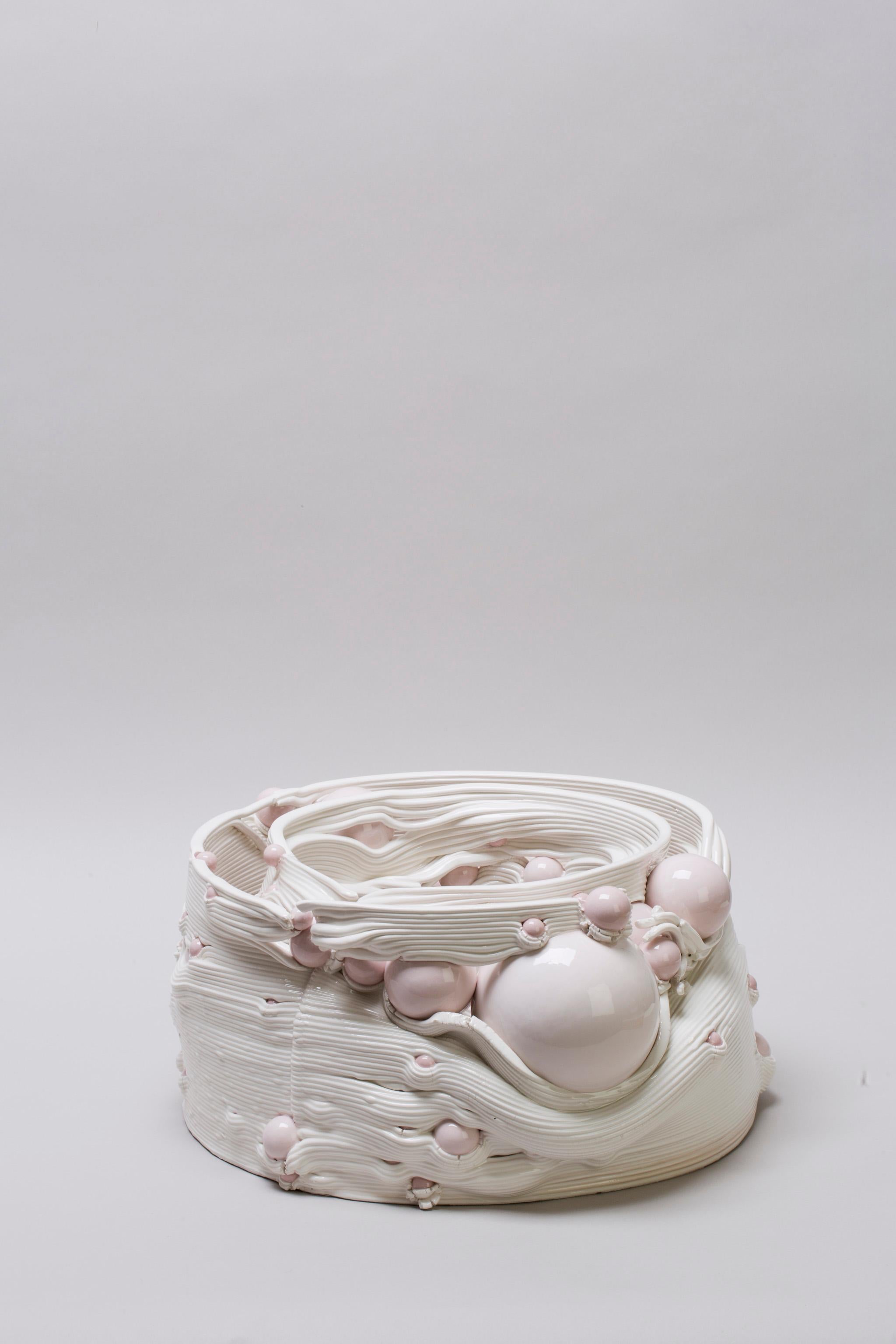 White 3D Printed Ceramic Sculptural Vase Italy Contemporary, 21st Century 5