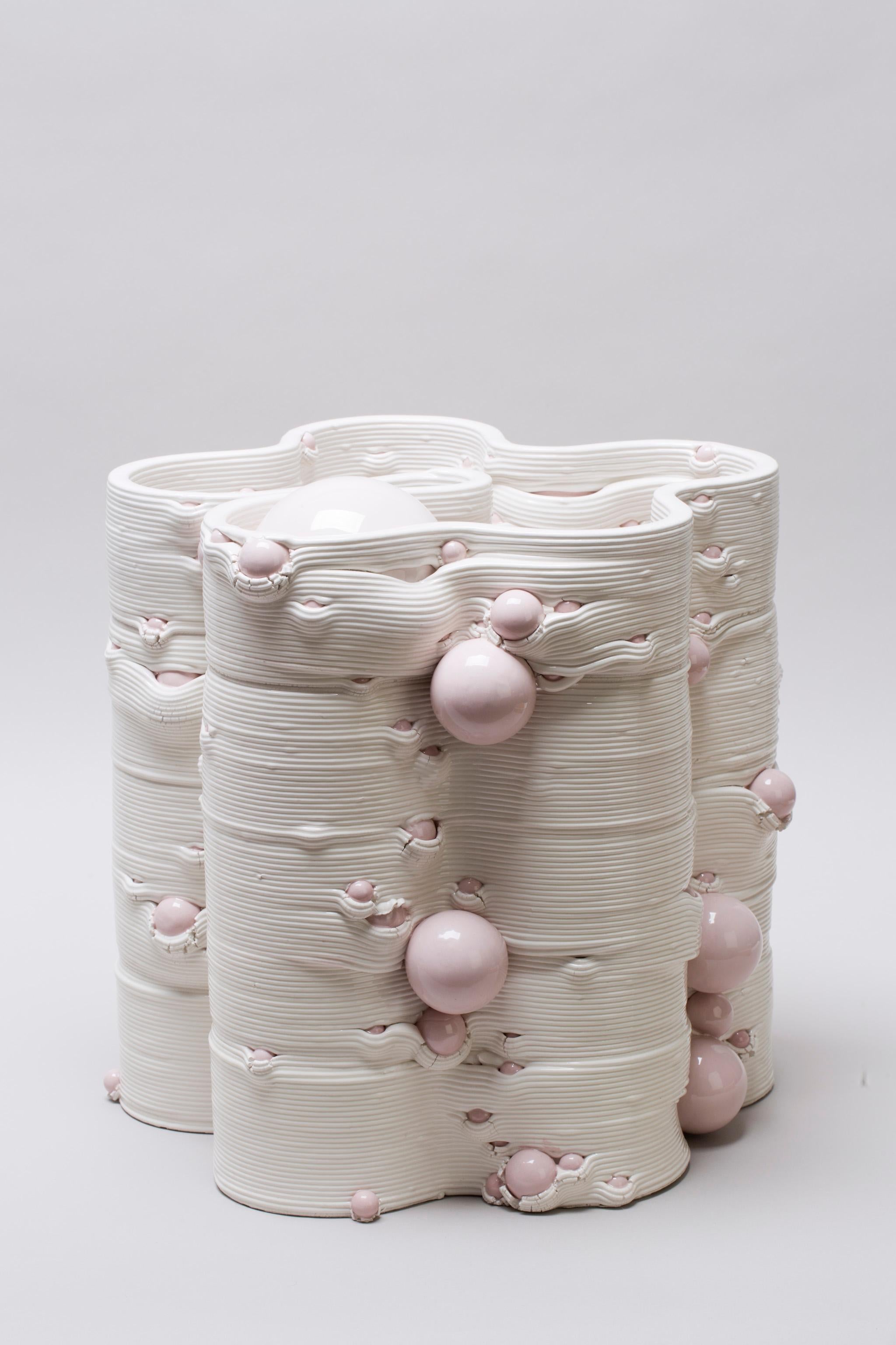 Weiße 3D-gedruckte Keramik-Skulptur Vase Italien Contemporary, 21. Jahrhundert im Angebot 4