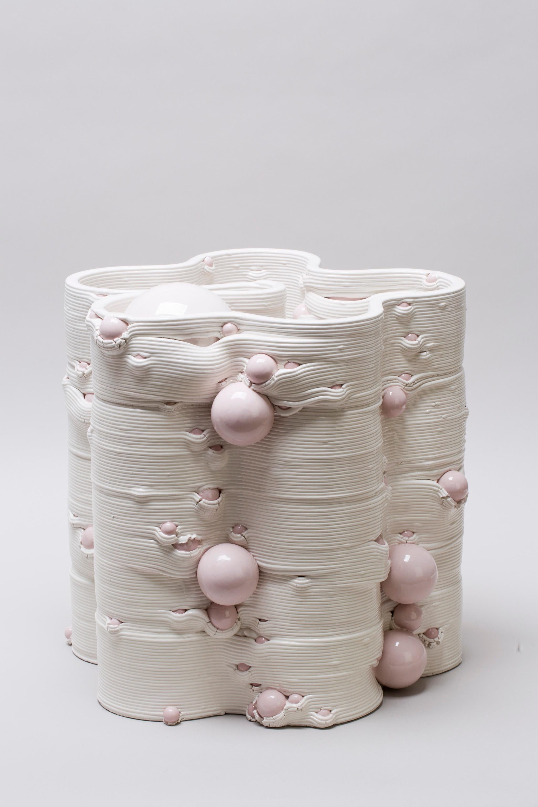Weiße 3D-gedruckte Keramik-Skulptur Vase Italien Contemporary, 21. Jahrhundert im Angebot 5