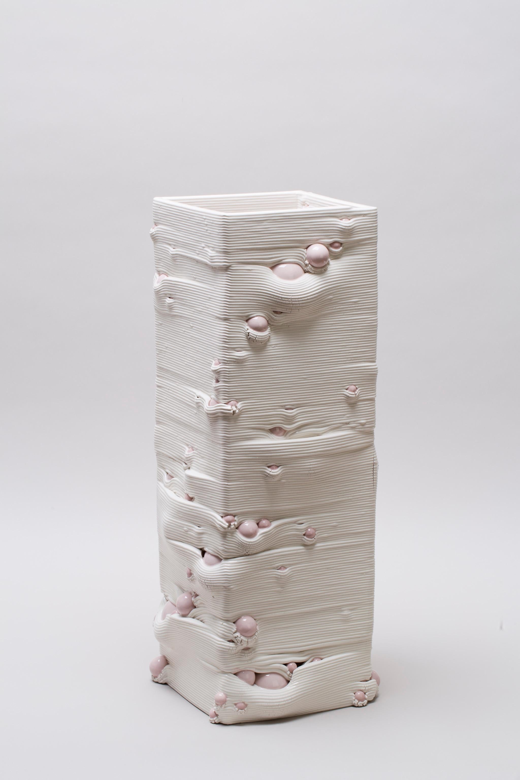 Weiße weiße 3D-gedruckte Keramik-Skulptur-Vase Italien Zeitgenössisch, 21. Jahrhundert im Angebot 5