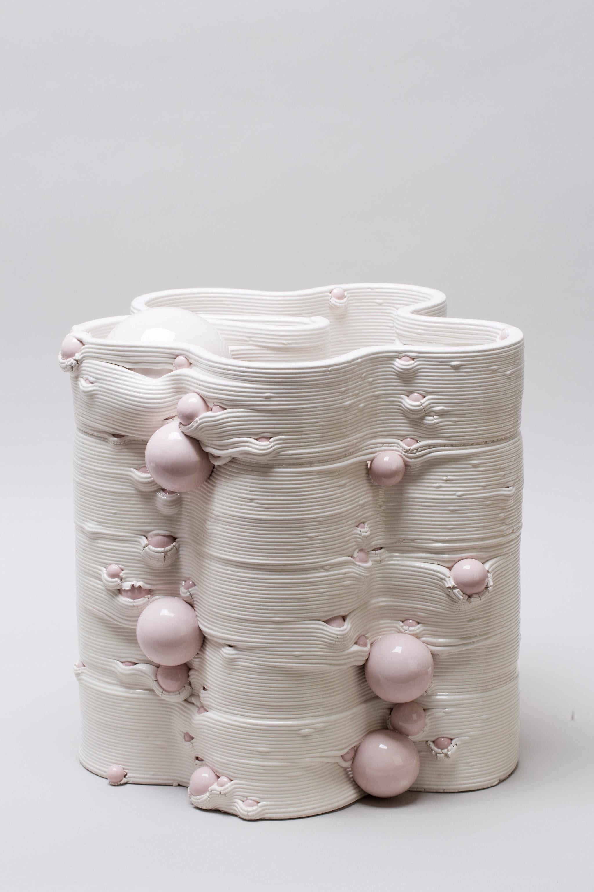 Vase sculptural en céramique blanche imprimée en 3D Italie Contemporary, 21st Century en vente 5