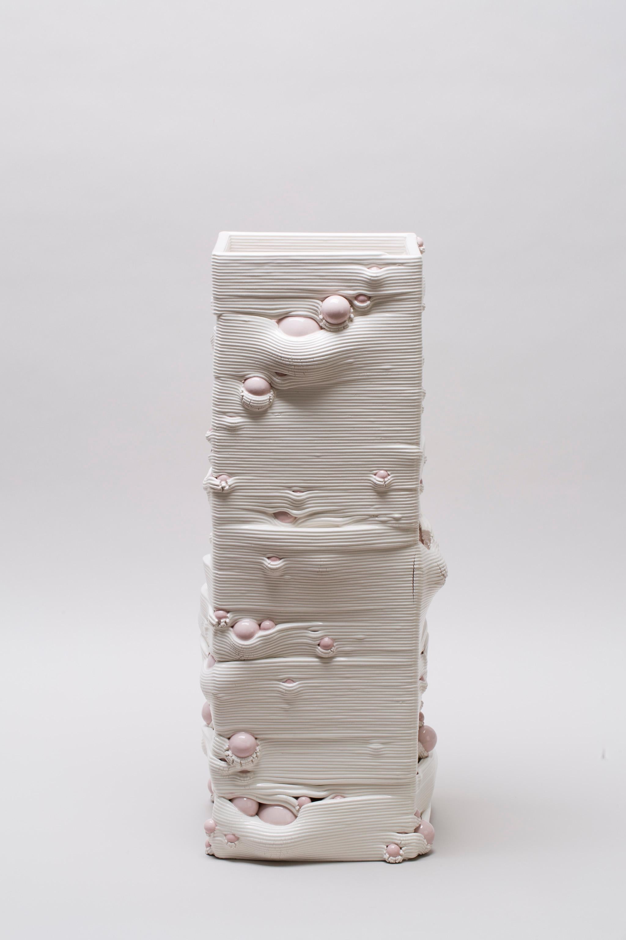 Weiße weiße 3D-gedruckte Keramik-Skulptur-Vase Italien Zeitgenössisch, 21. Jahrhundert im Angebot 6