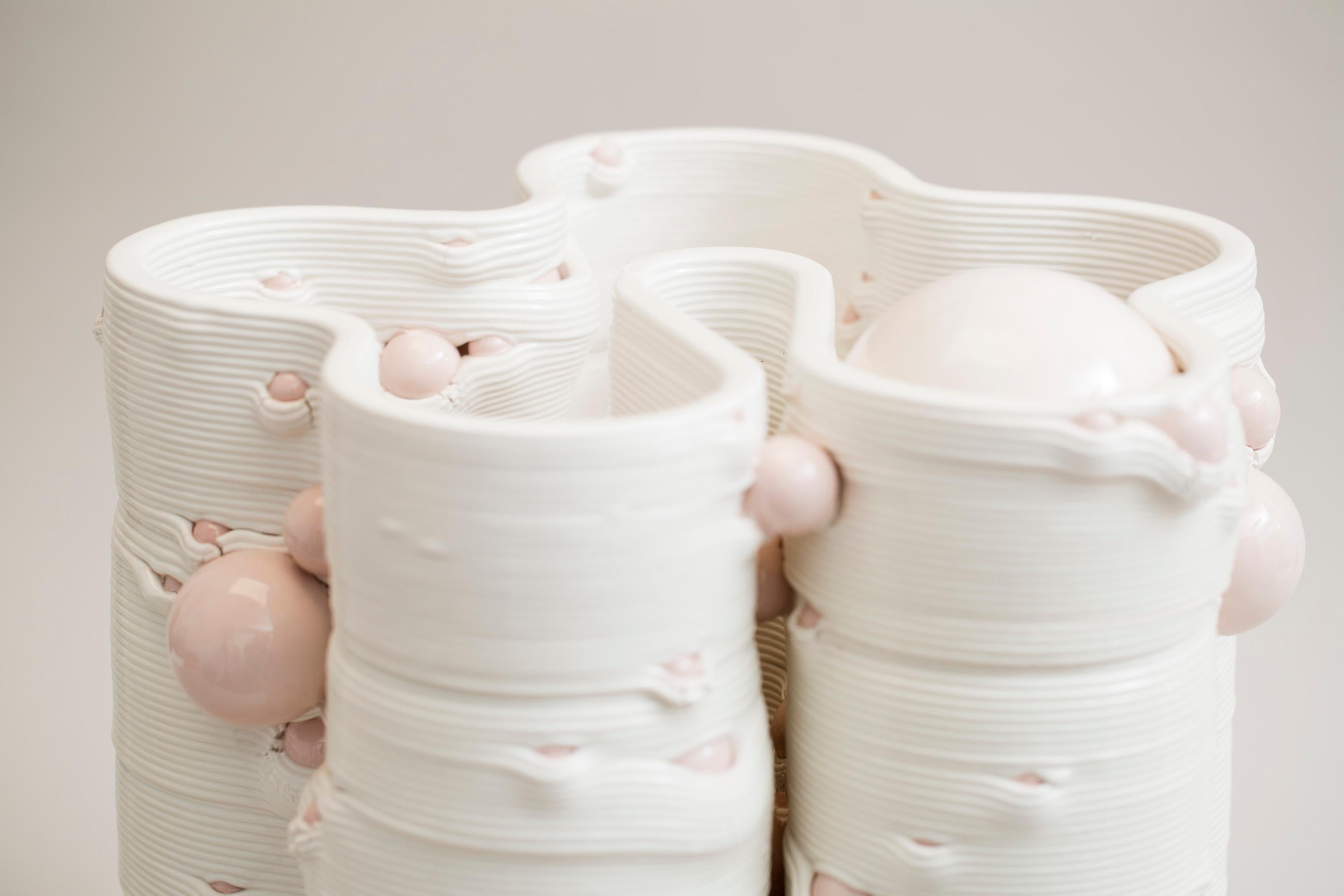 Vase sculptural en céramique blanche imprimée en 3D Italie Contemporary, 21st Century en vente 7