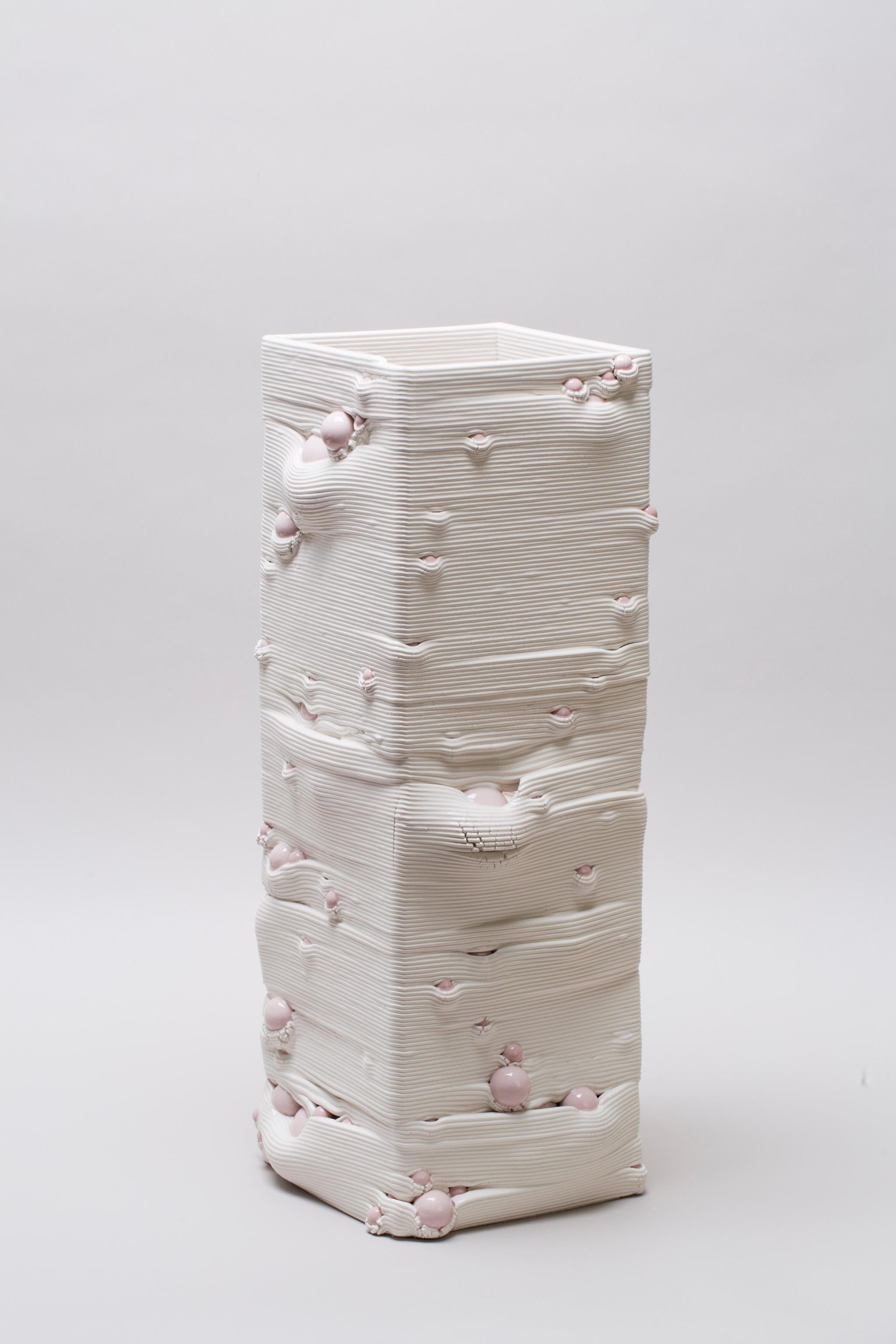 Weiße weiße 3D-gedruckte Keramik-Skulptur-Vase Italien Zeitgenössisch, 21. Jahrhundert im Angebot 8