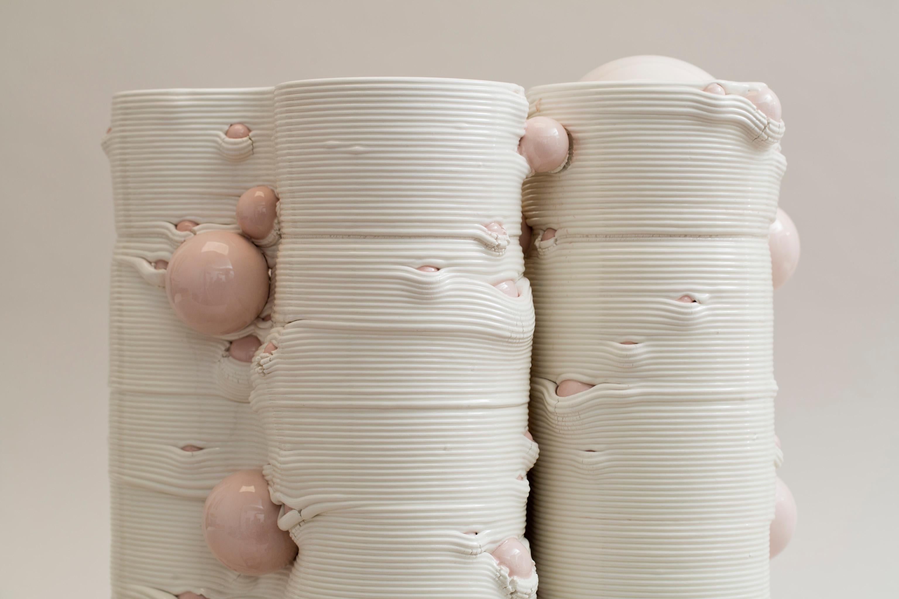 Vase sculptural en céramique blanche imprimée en 3D Italie Contemporary, 21st Century en vente 8