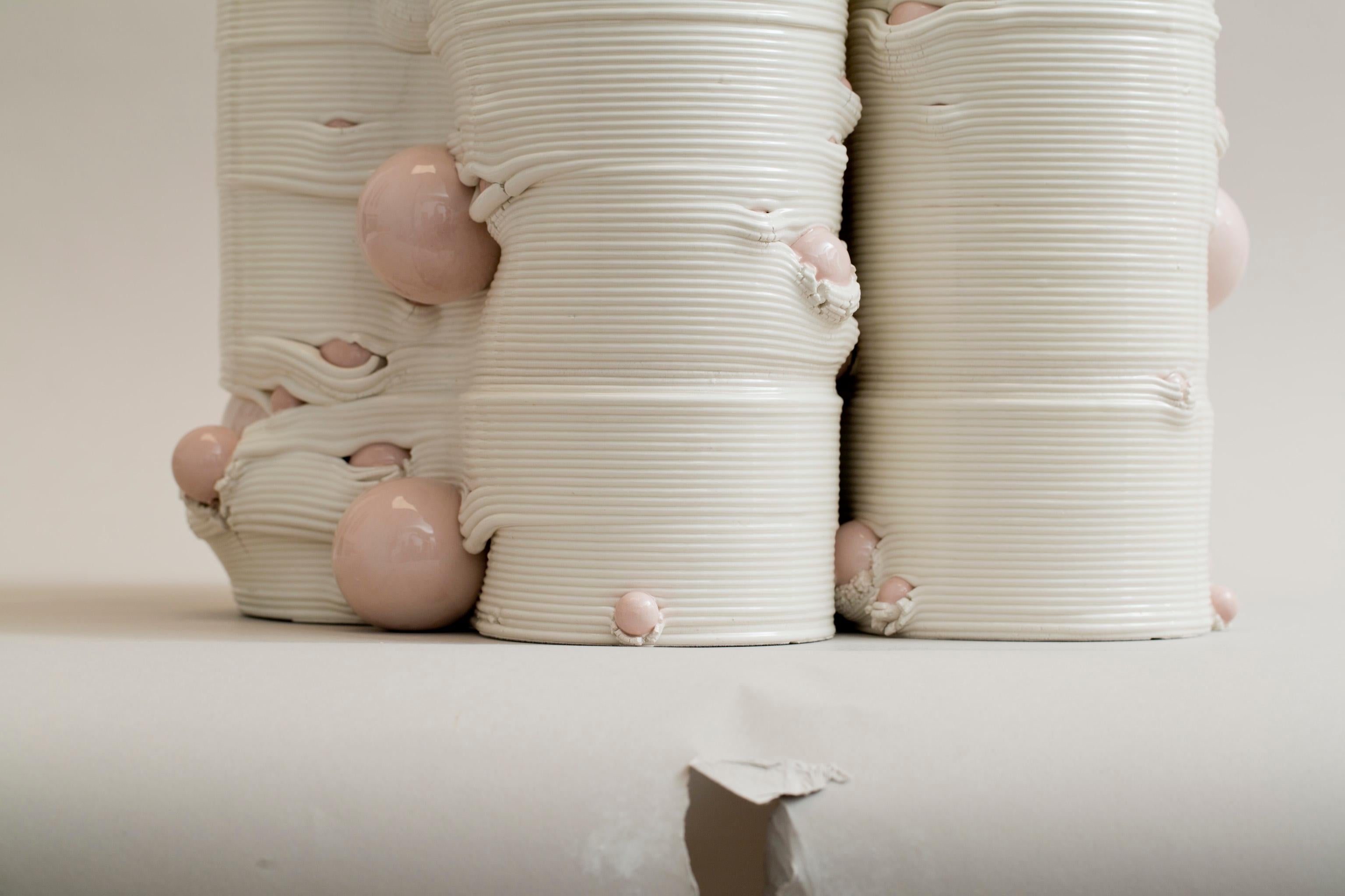 Weiße 3D-gedruckte Keramik-Skulptur Vase Italien Contemporary, 21. Jahrhundert im Angebot 10