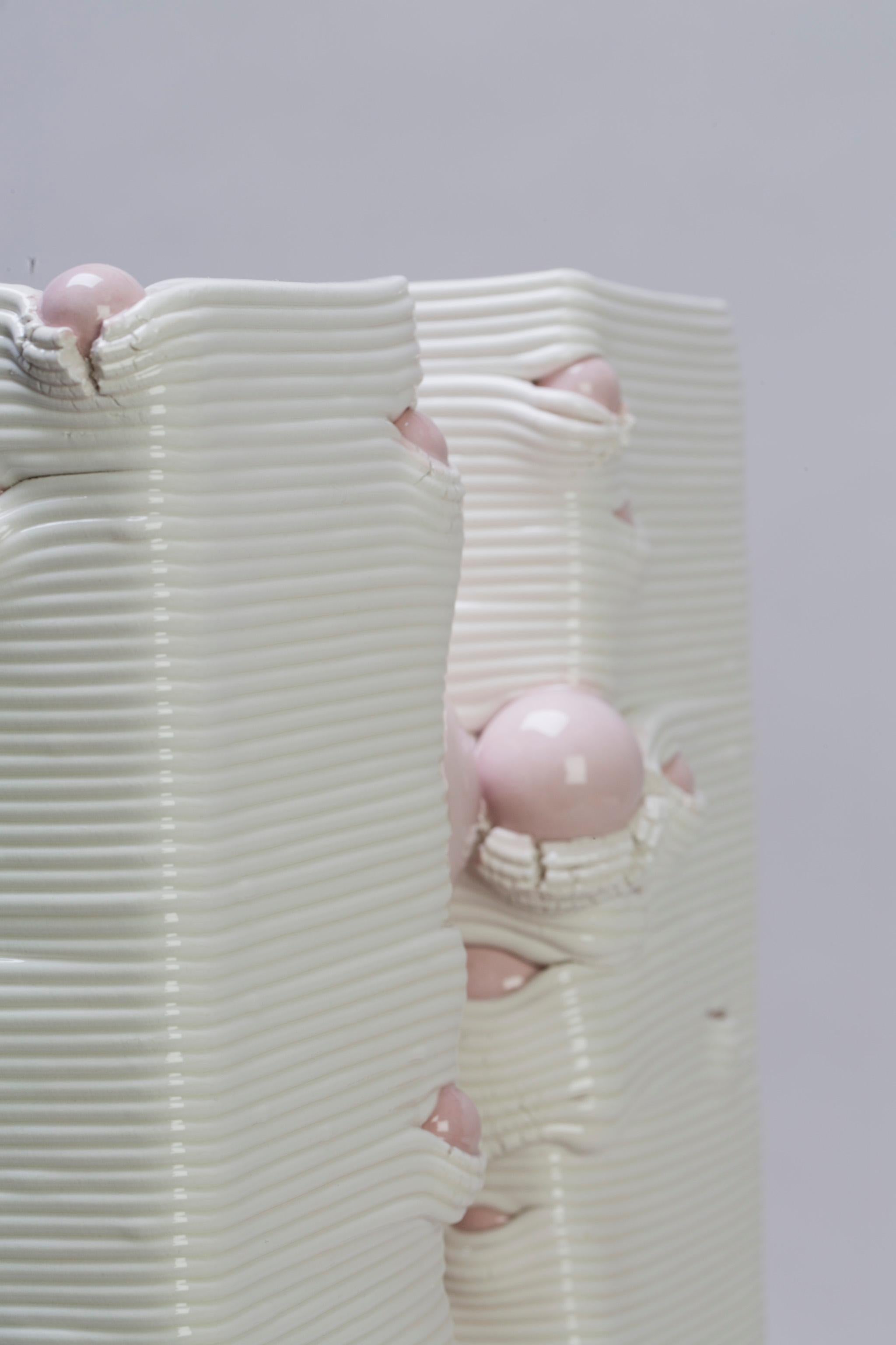 Weiße weiße 3D-gedruckte Keramik-Skulptur-Vase Italien Zeitgenössisch, 21. Jahrhundert im Angebot 10