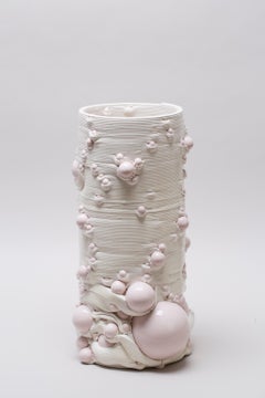 Weiße 3D-gedruckte Keramik-Skulptur Vase Italien Contemporary, 21. Jahrhundert