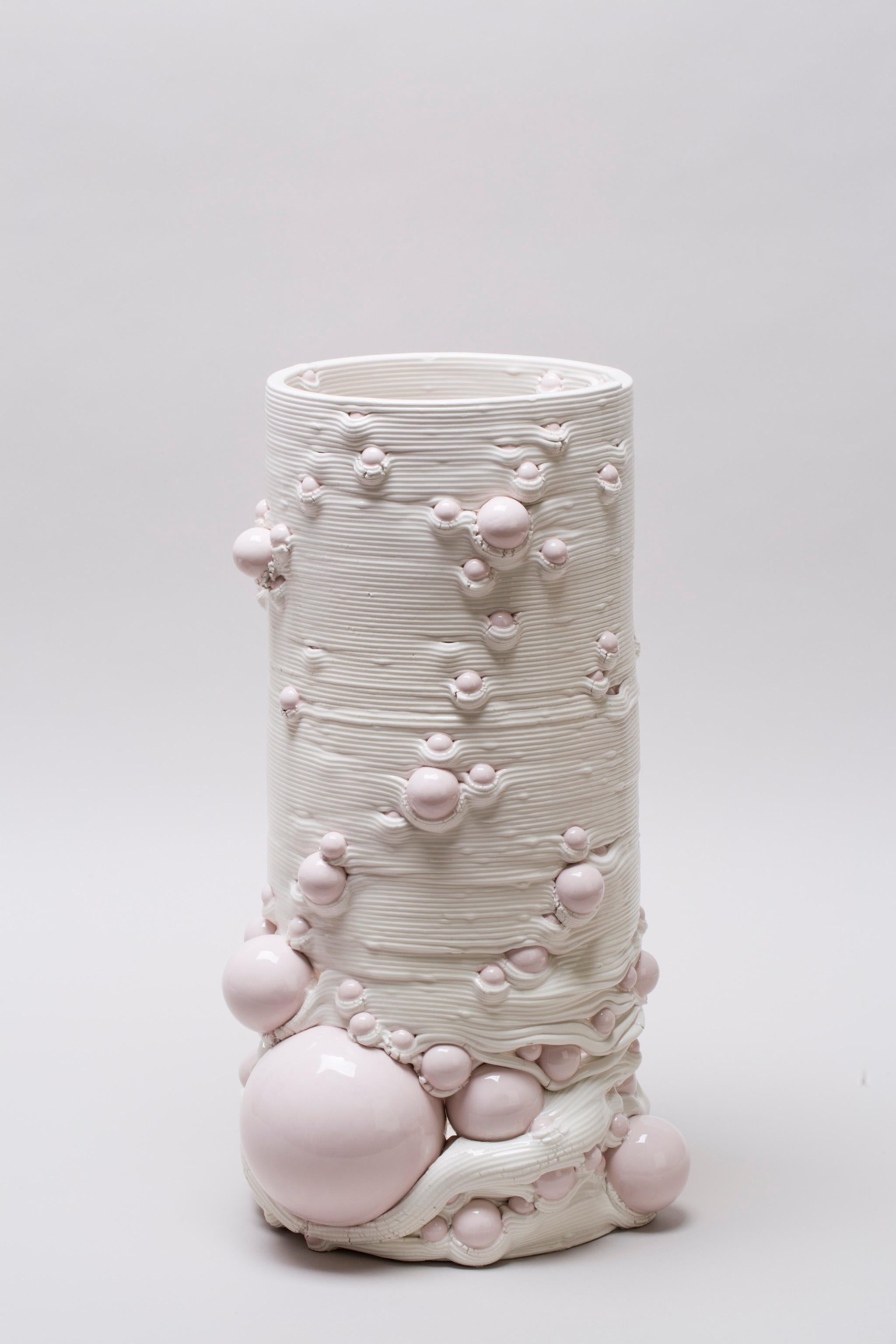Weiße 3D-gedruckte Keramik-Skulptur Vase Italien Contemporary, 21. Jahrhundert (Italienisch) im Angebot