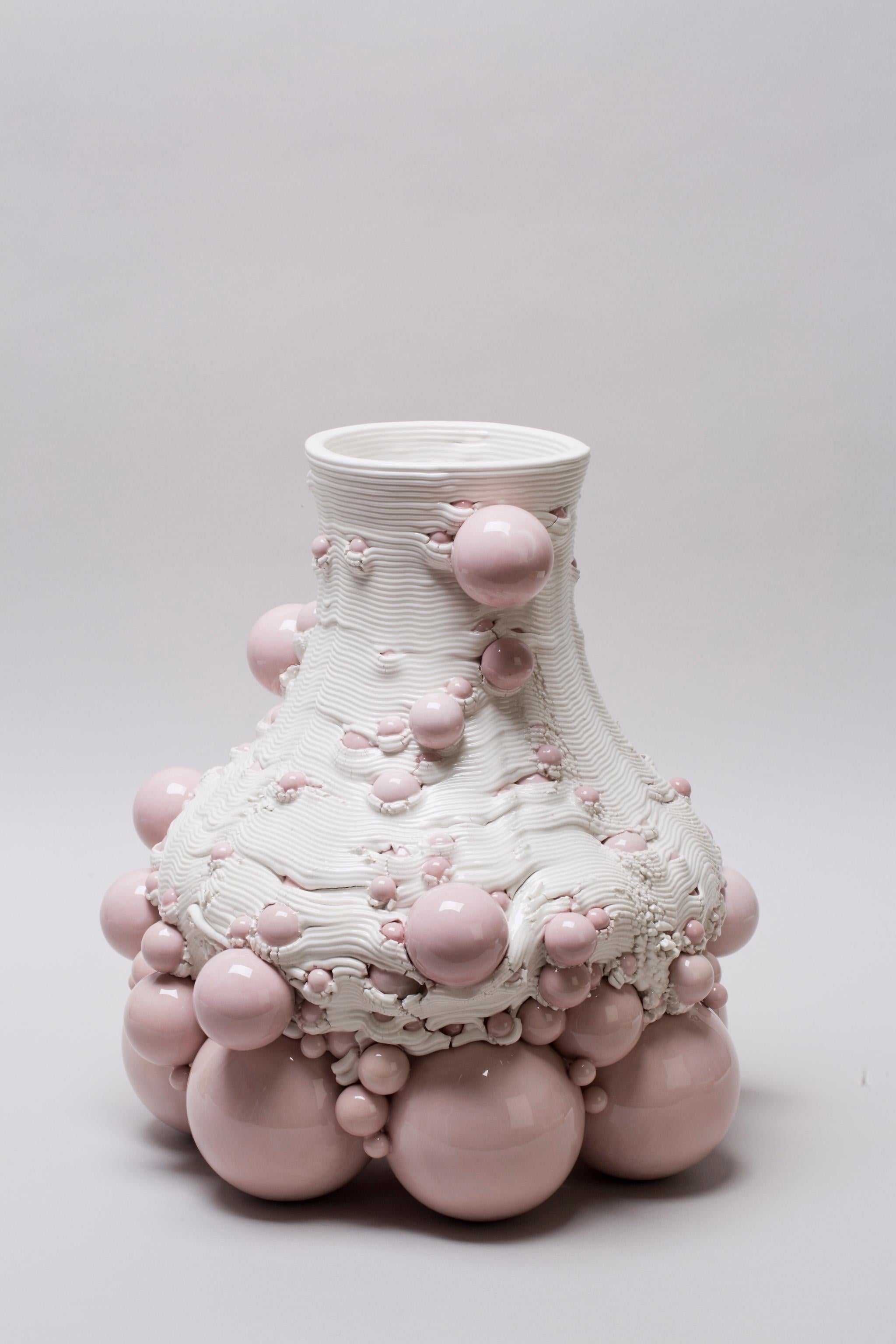 white sculptural vase