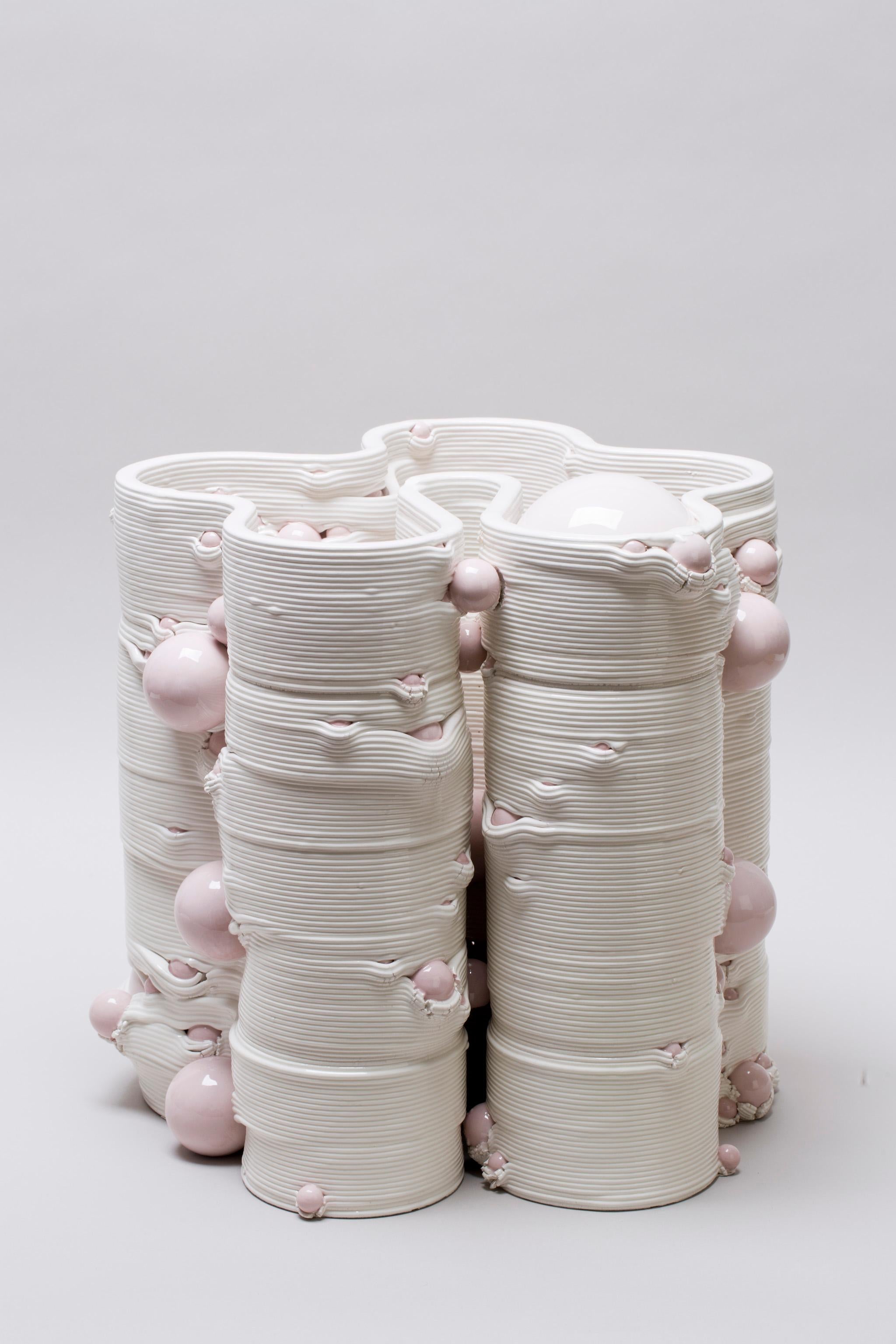 Vase sculptural en céramique blanche imprimée en 3D Italie Contemporary, 21st Century Neuf - En vente à London, GB