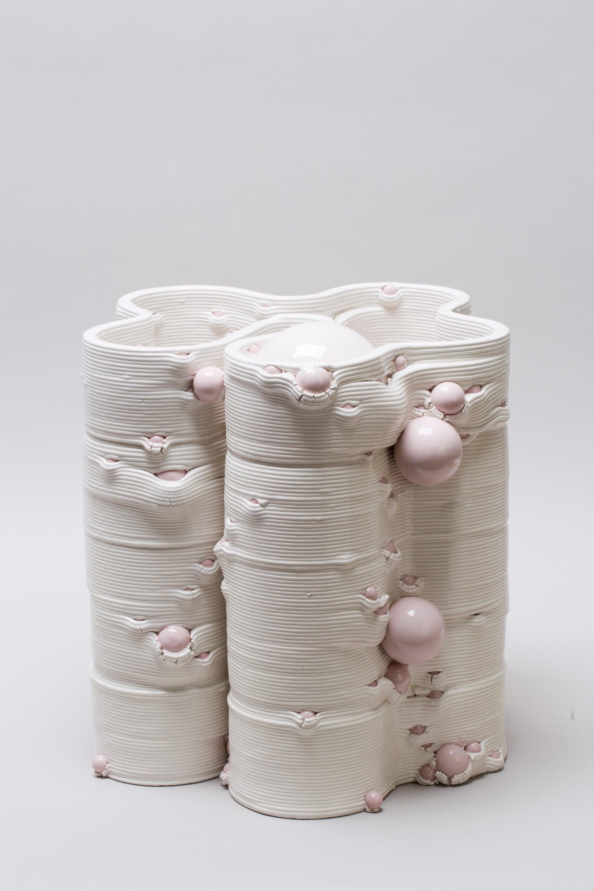 Vase sculptural en céramique blanche imprimée en 3D Italie Contemporary, 21st Century en vente 1