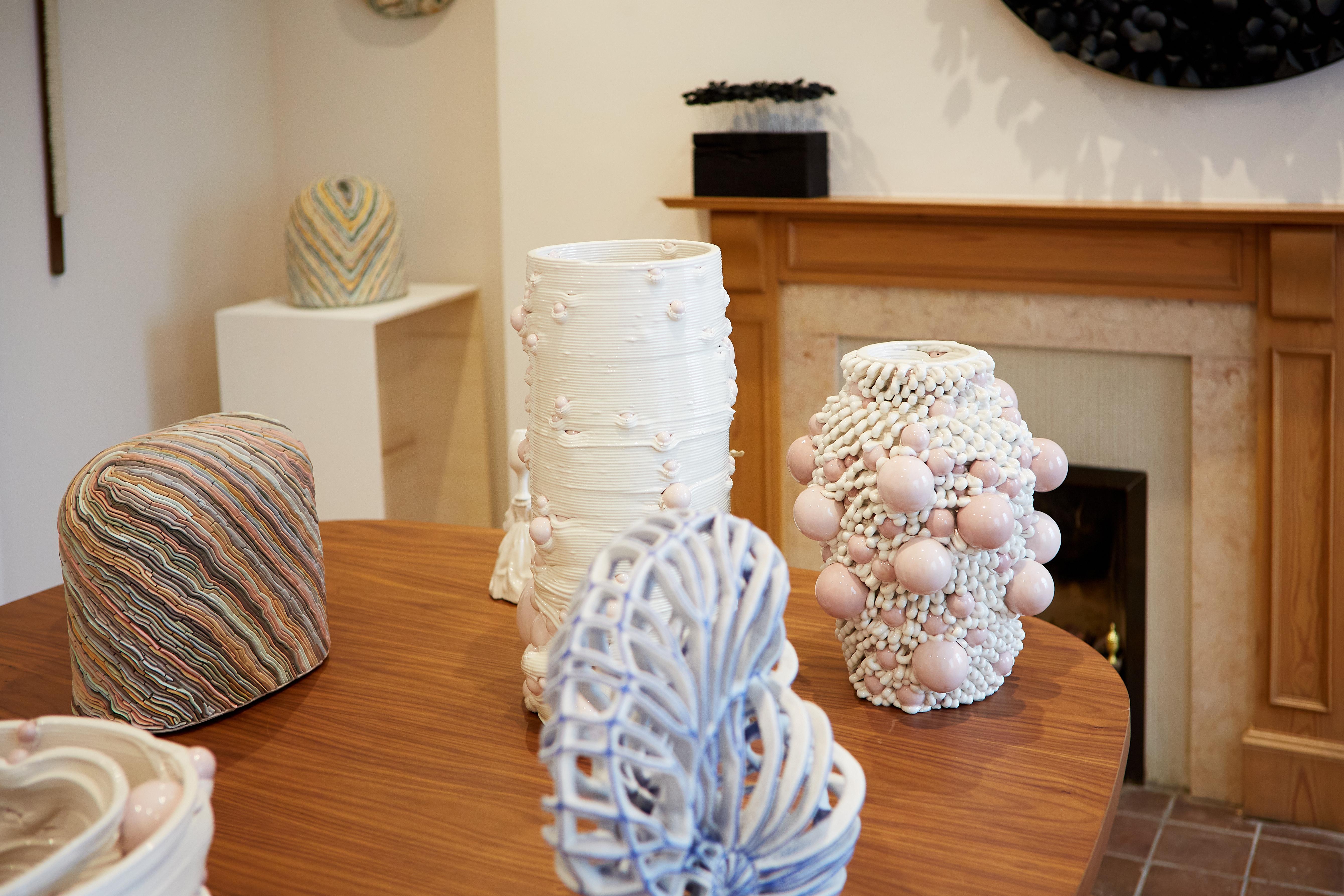 Vase sculptural en céramique blanche imprimée en 3D Italie Contemporary, 21st Century Neuf - En vente à London, GB