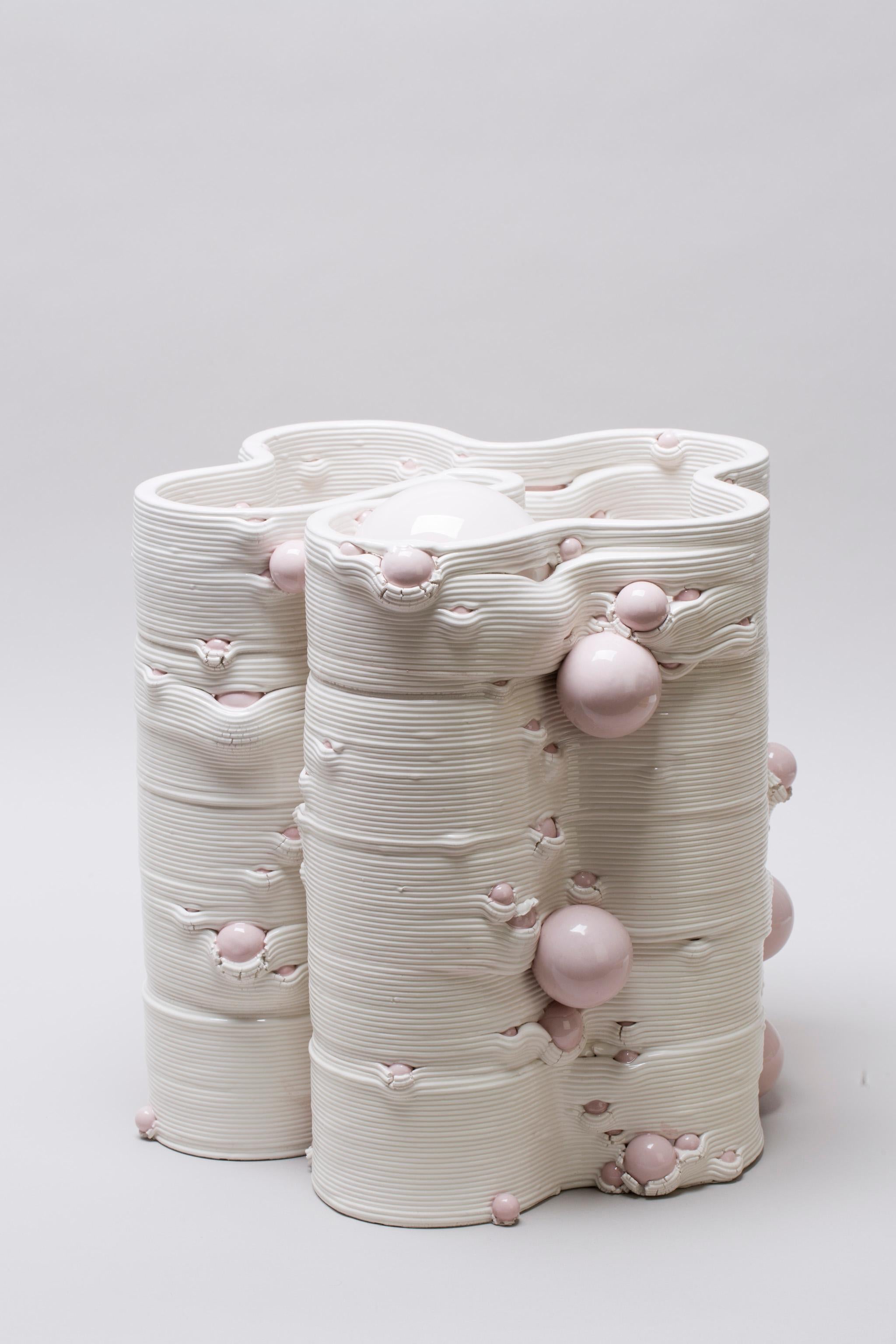 Weiße 3D-gedruckte Keramik-Skulptur Vase Italien Contemporary, 21. Jahrhundert im Angebot 3