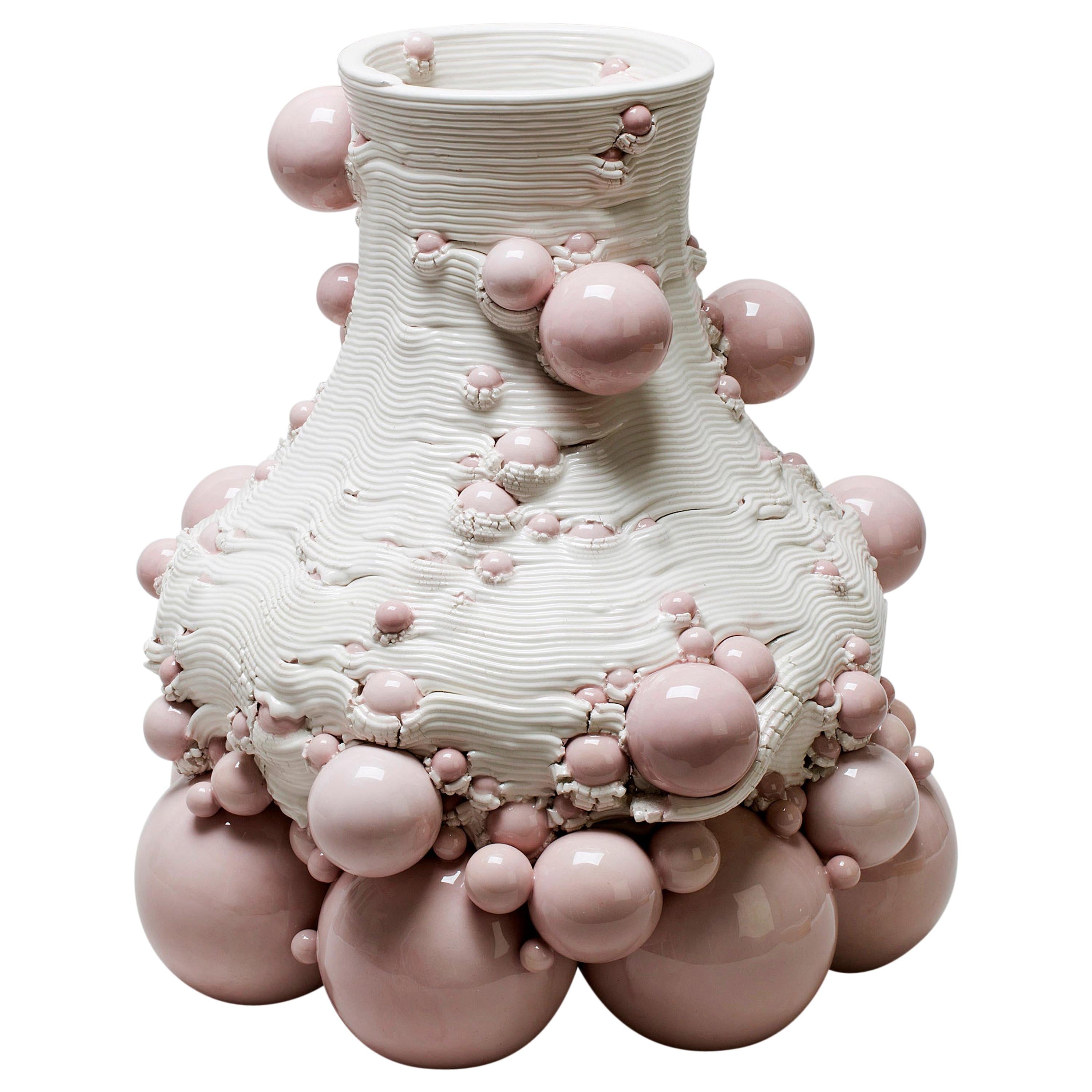 White Ceramic Sculptural Vase Italian Contemporary, 21st Century contemporary