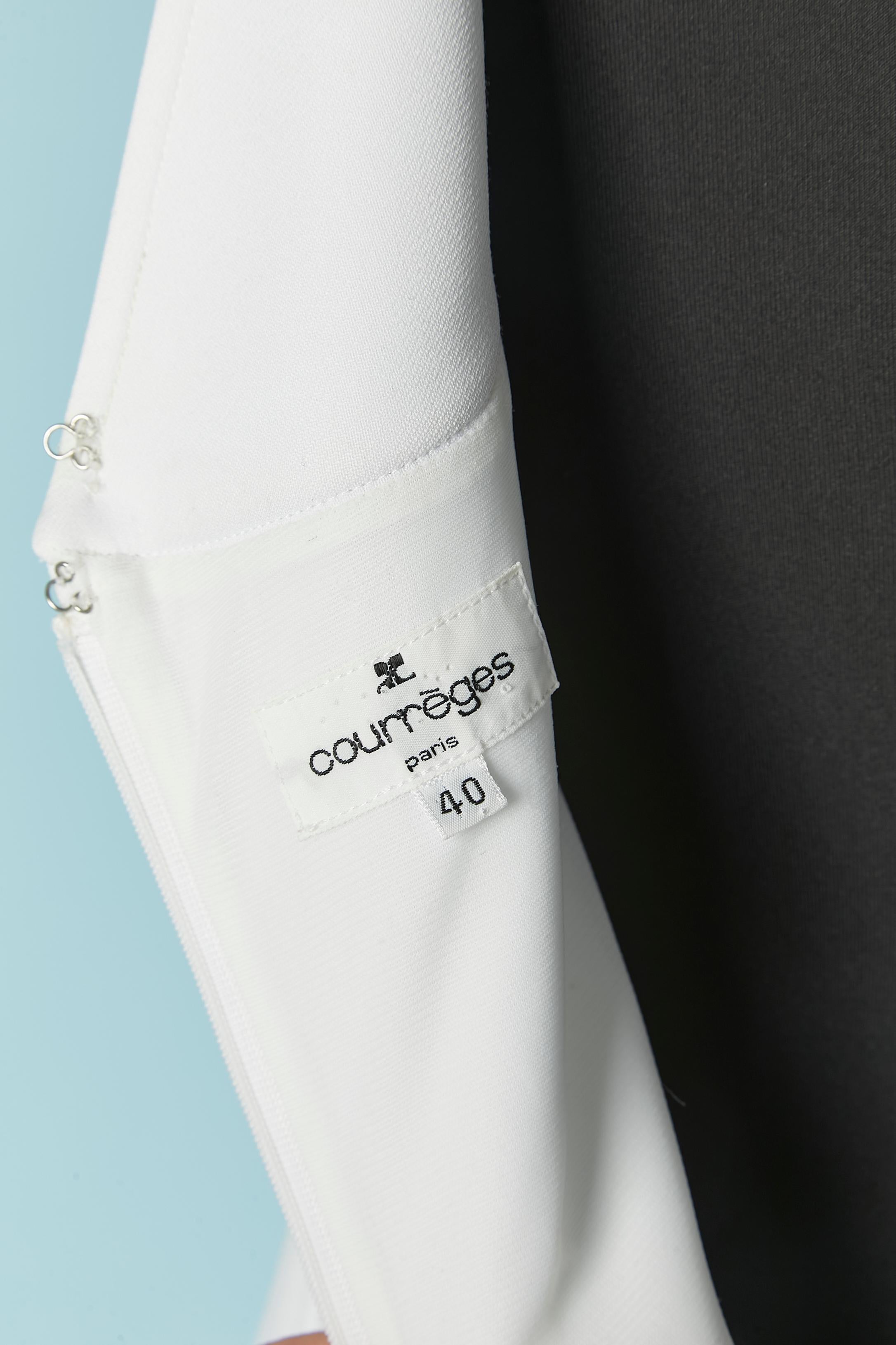 White A Line sleeveless dress with cut-work COURRÈGES For Sale 1