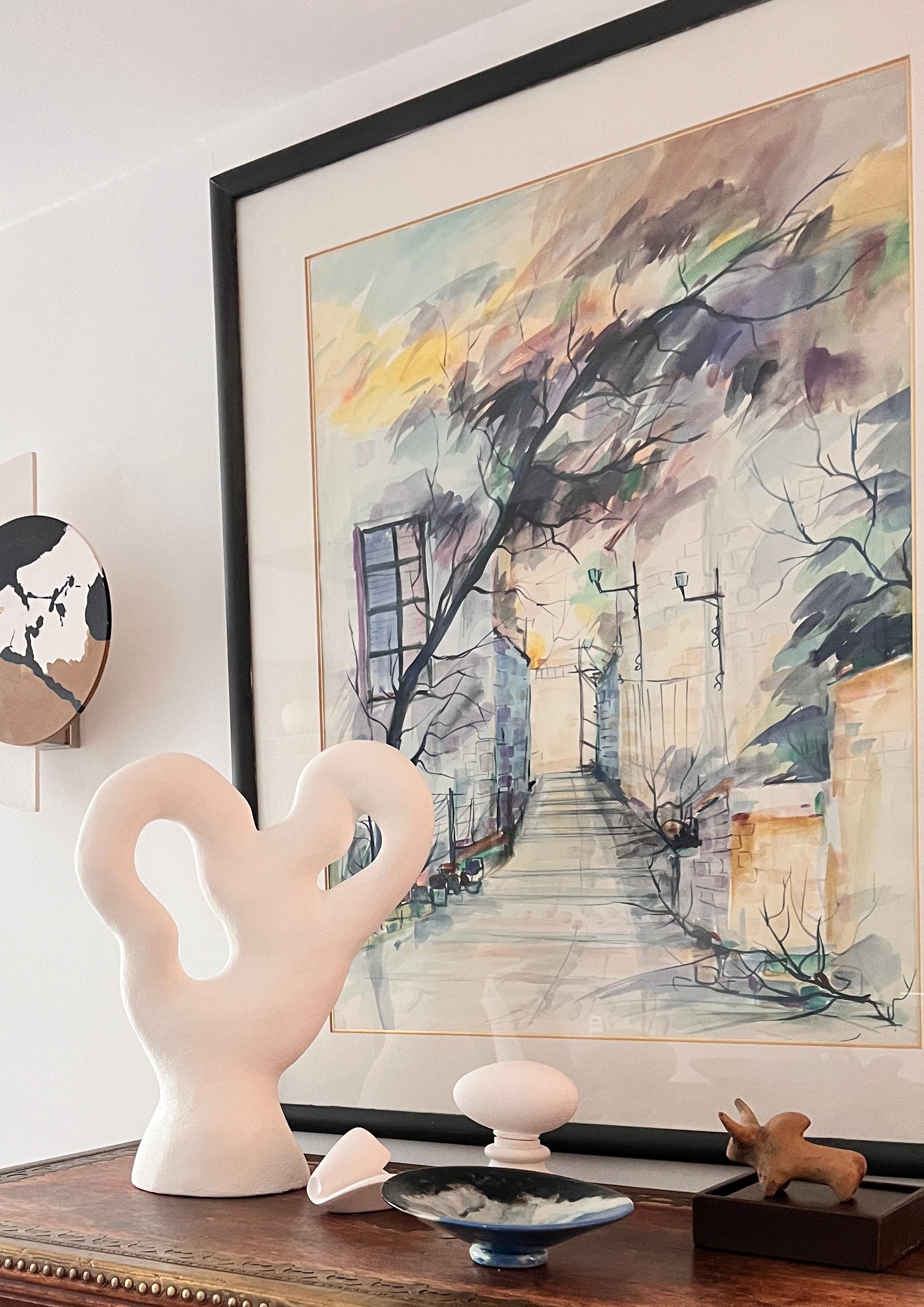 
A one-of-a-kind white abstract sculpture from  'White Symphony' series. This intricate form is handcrafted in full bodied gypsum reinforced with inner layers of fibreglass matting. The creative process takes multiple stages, from crafting, sanding,