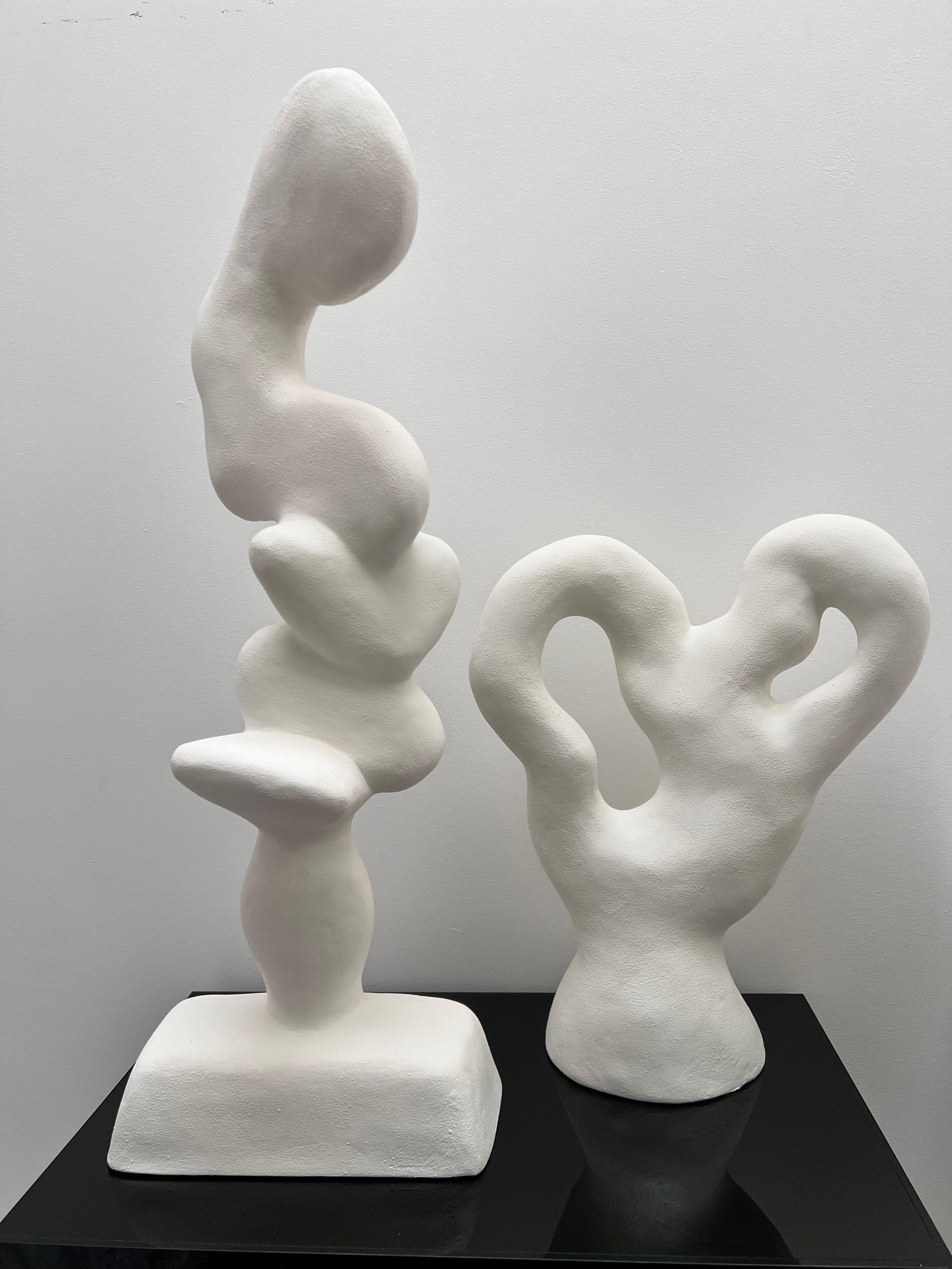 Hand-Crafted White abstract form sculpture, one of a kind For Sale