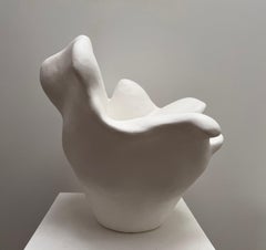 White Abstract Sculptural Bowl Form, One a Kind, Hand Crafted
