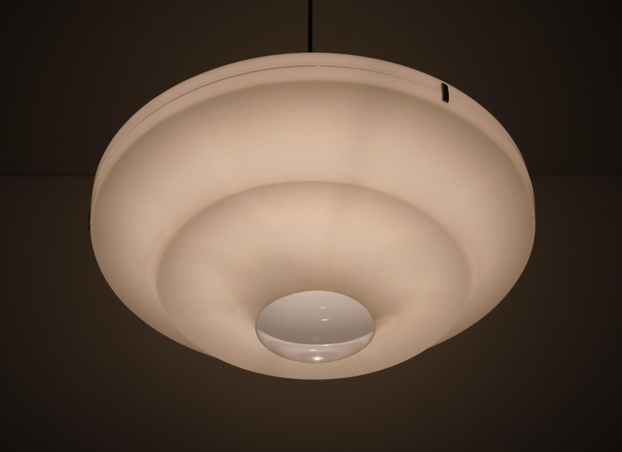 White Acrylic Ceiling Lamp Yki Nummi Style 1970s Italy For Sale 1