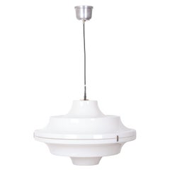 White Acrylic Ceiling Lamp Yki Nummi Style 1970s Italy