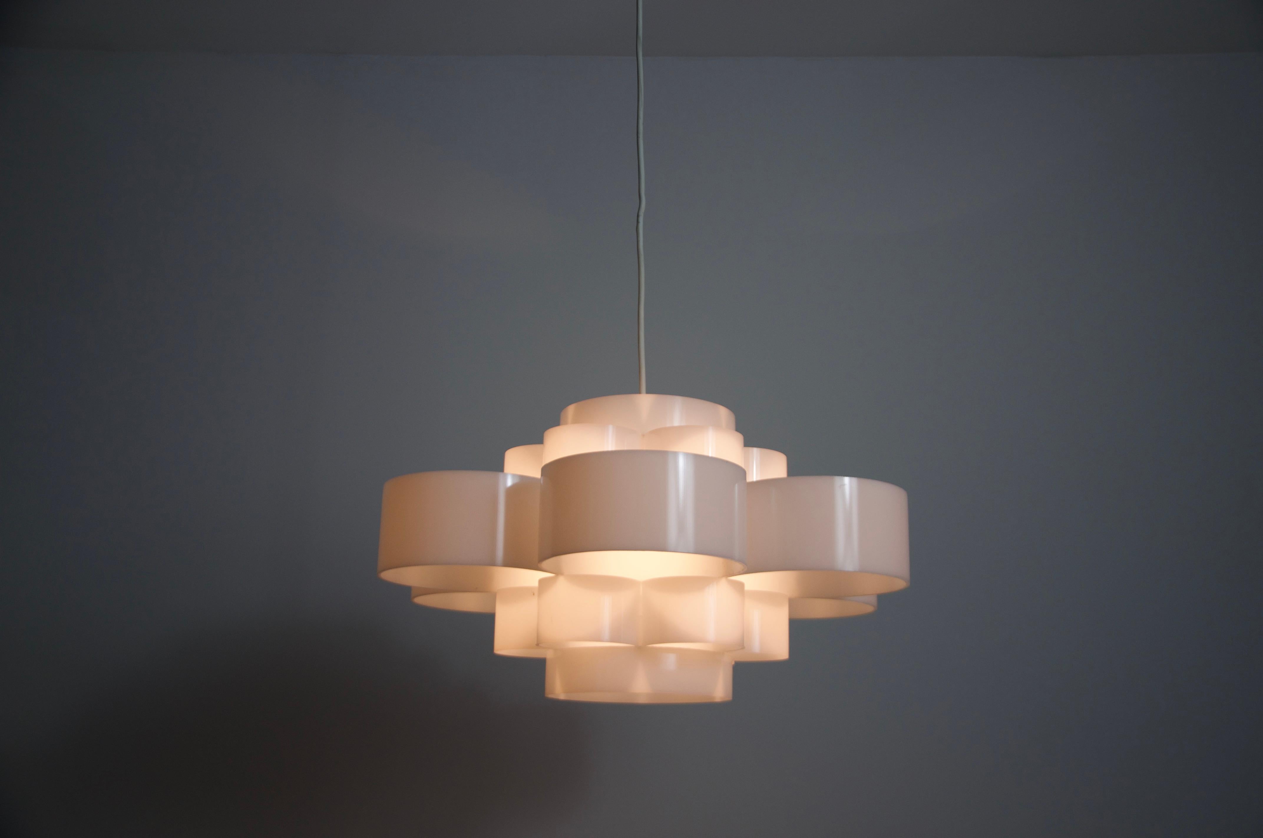 White Acrylic Glass Pendant Lamp, Germany, 1970s For Sale 5