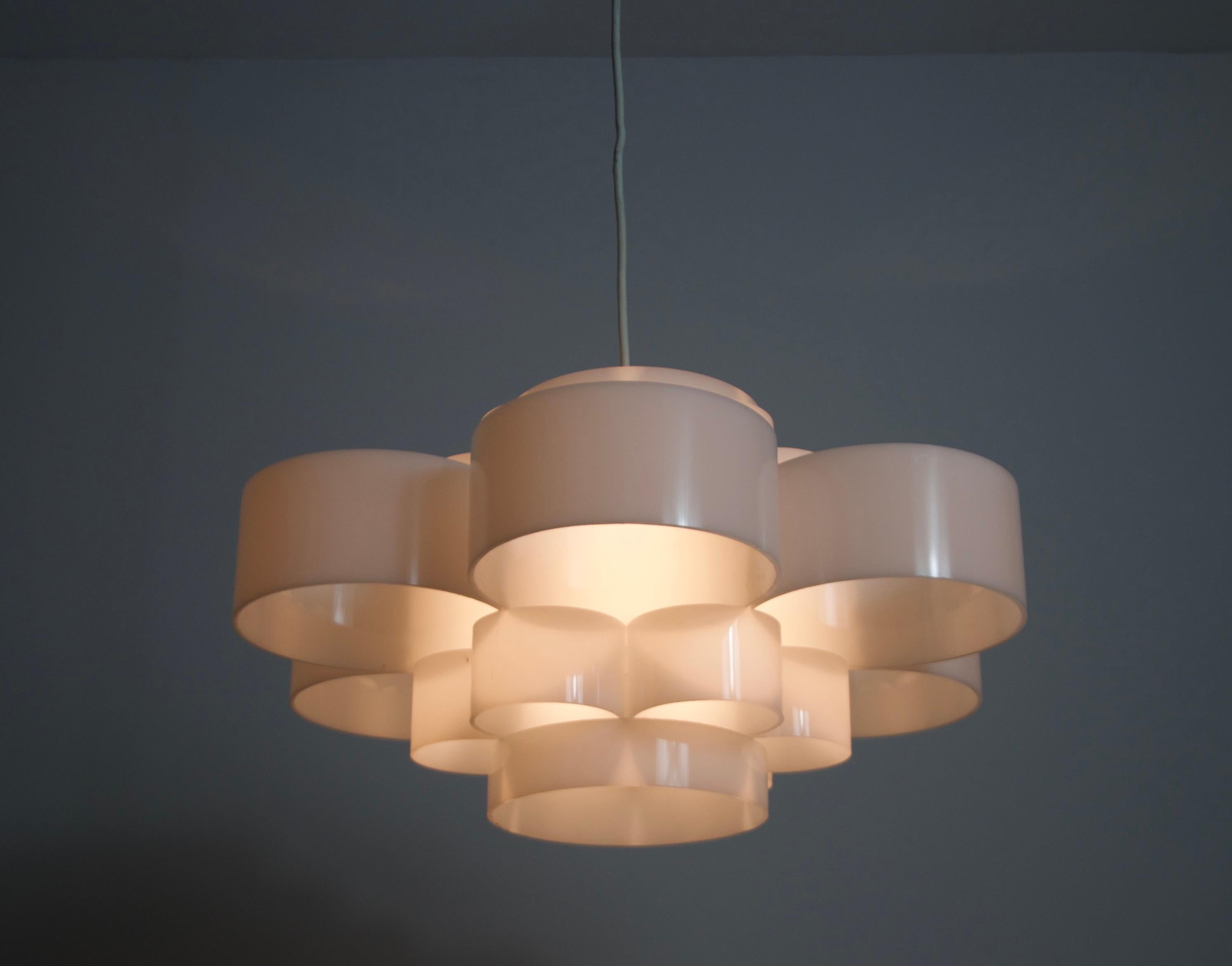 White Acrylic Glass Pendant Lamp, Germany, 1970s For Sale 6