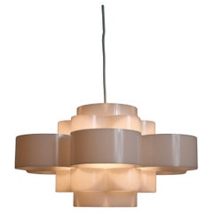 White Acrylic Glass Pendant Lamp, Germany, 1970s