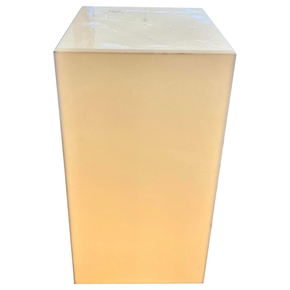 White Acrylic Lighted Box Display Pedestal Stand