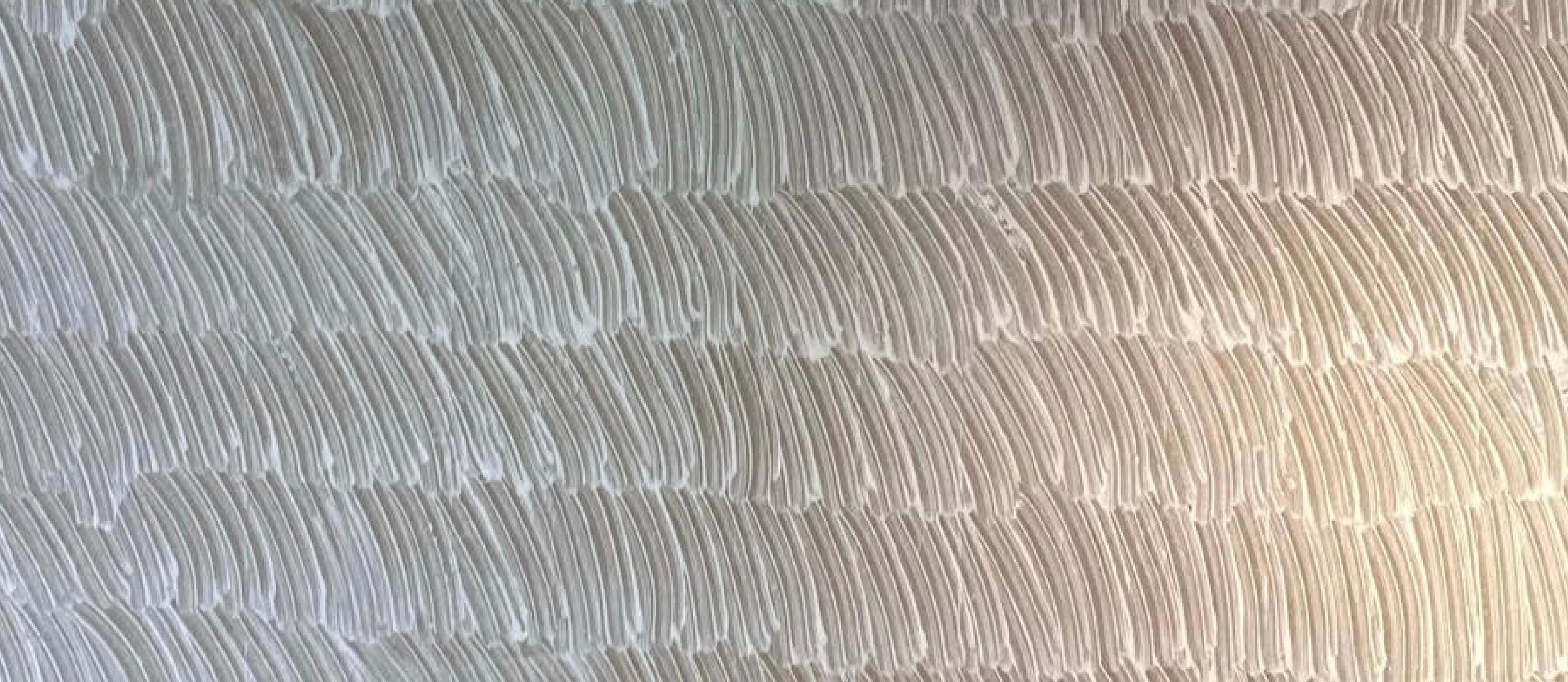Weißes Acryl auf Naturpapier Extra Extra Groß Abstrakt, Frankreich, Contemporary (Französisch) im Angebot