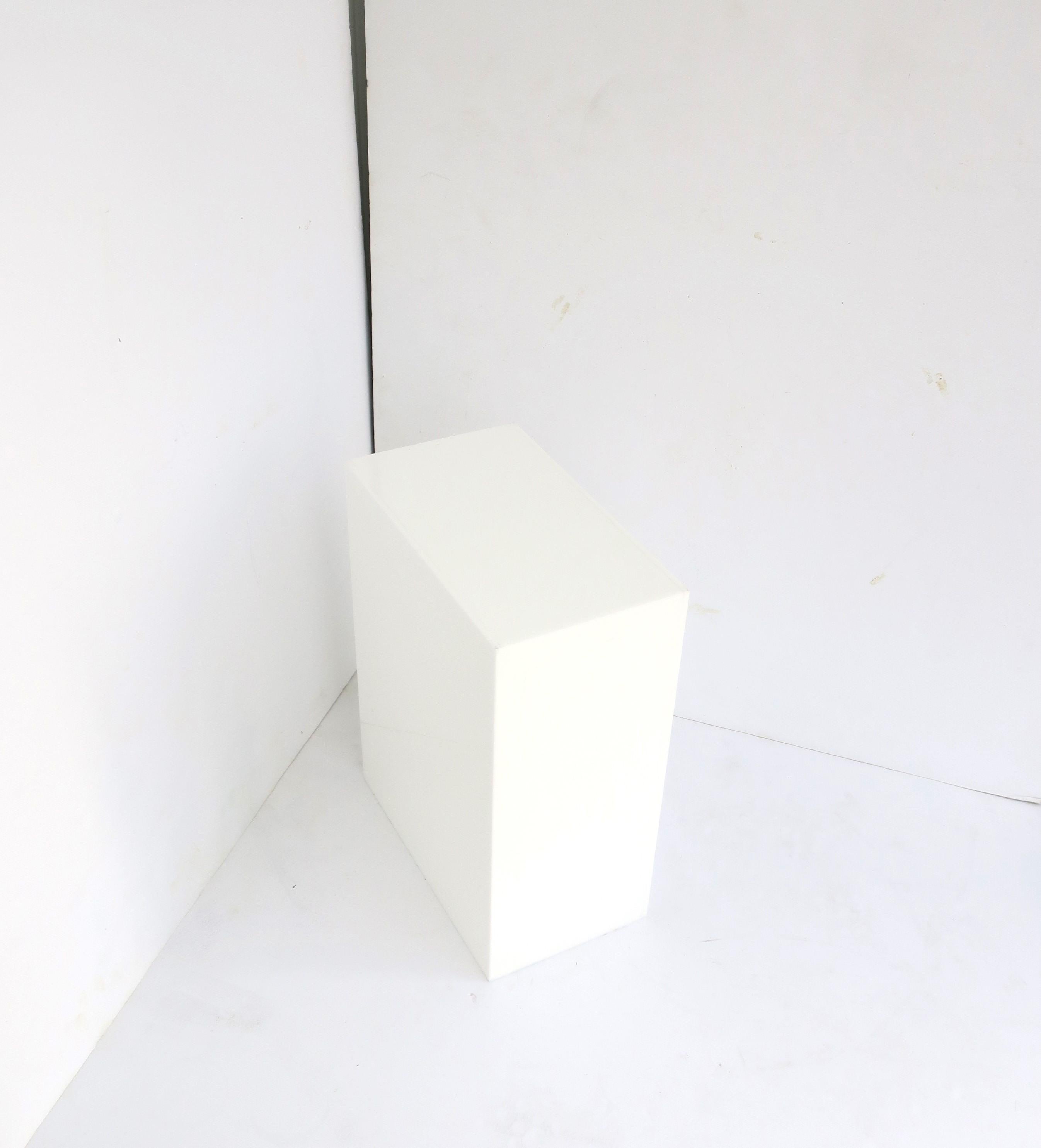White Acrylic Pedestal Column or Drinks Table 3