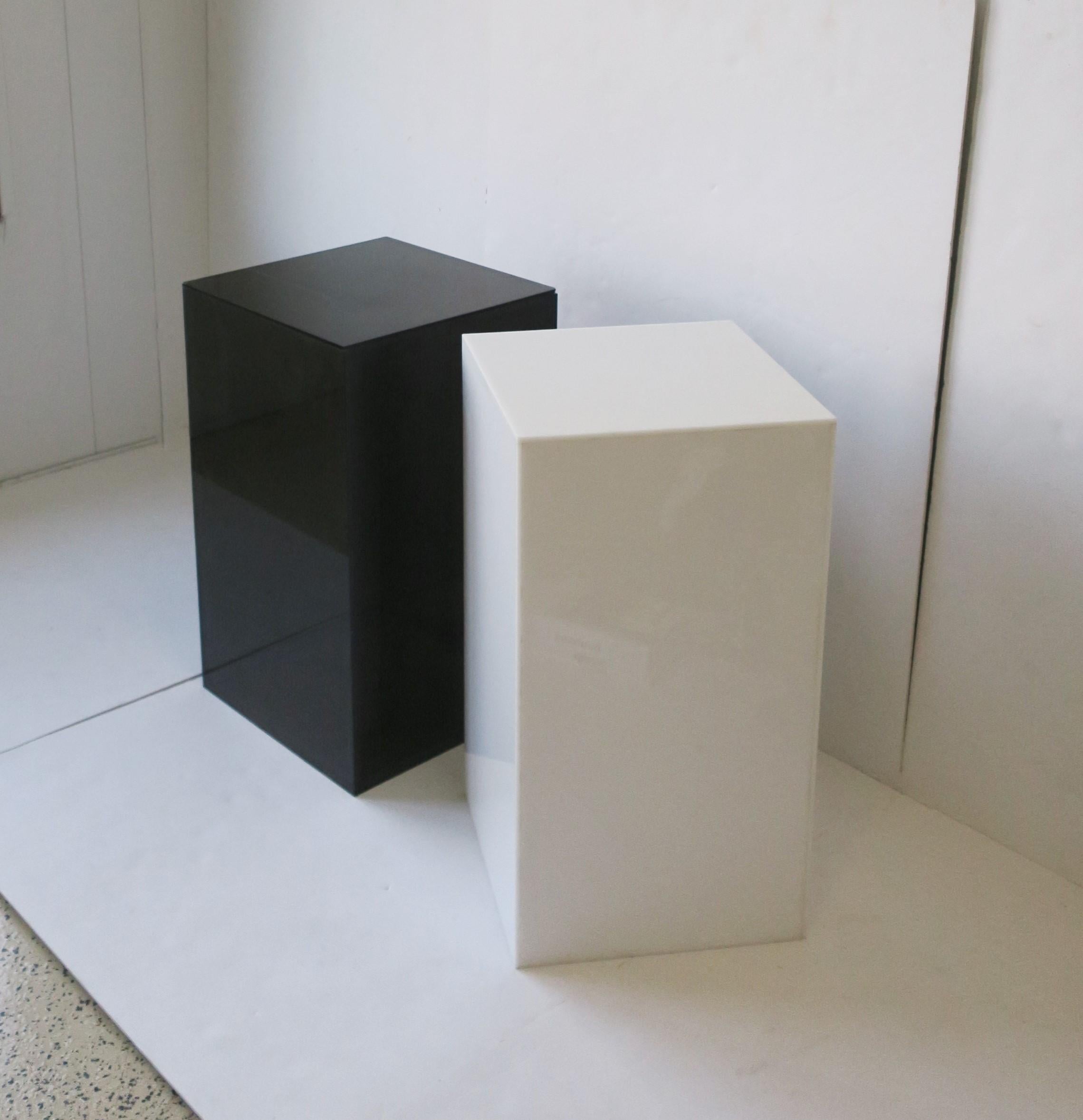 White Acrylic Pedestal Pillar Column Stand or End Table 4