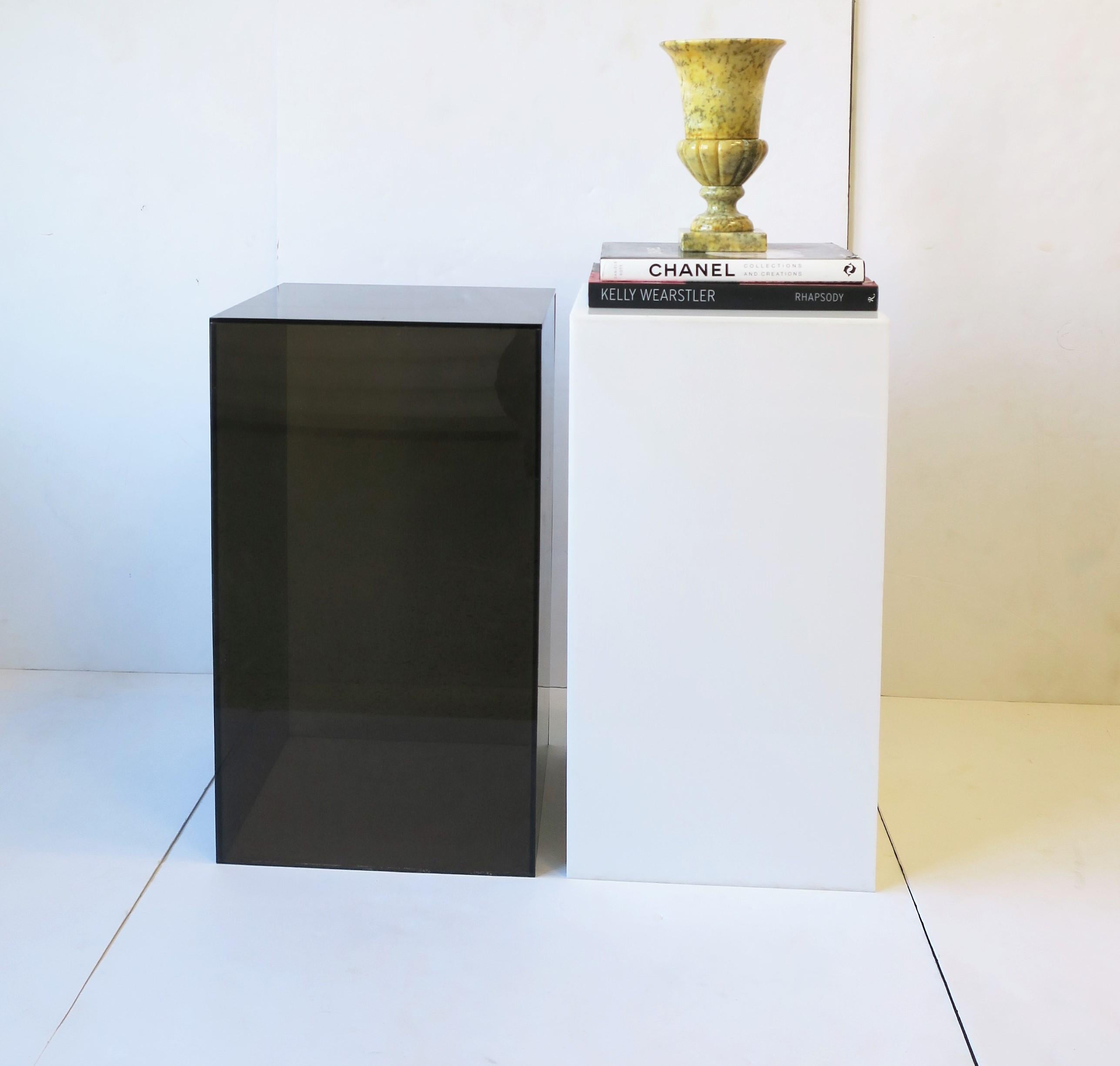 White Acrylic Pedestal Pillar Column Stand or End Table 8