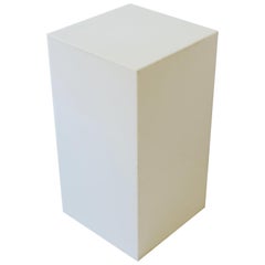 White Acrylic Pedestal Column Stand or End Table