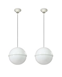White Acrylic Spherical Pendants, Kartell, c. 1973
