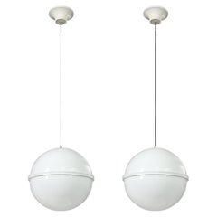 White Acrylic Spherical Pendants, Kartell, c. 1973