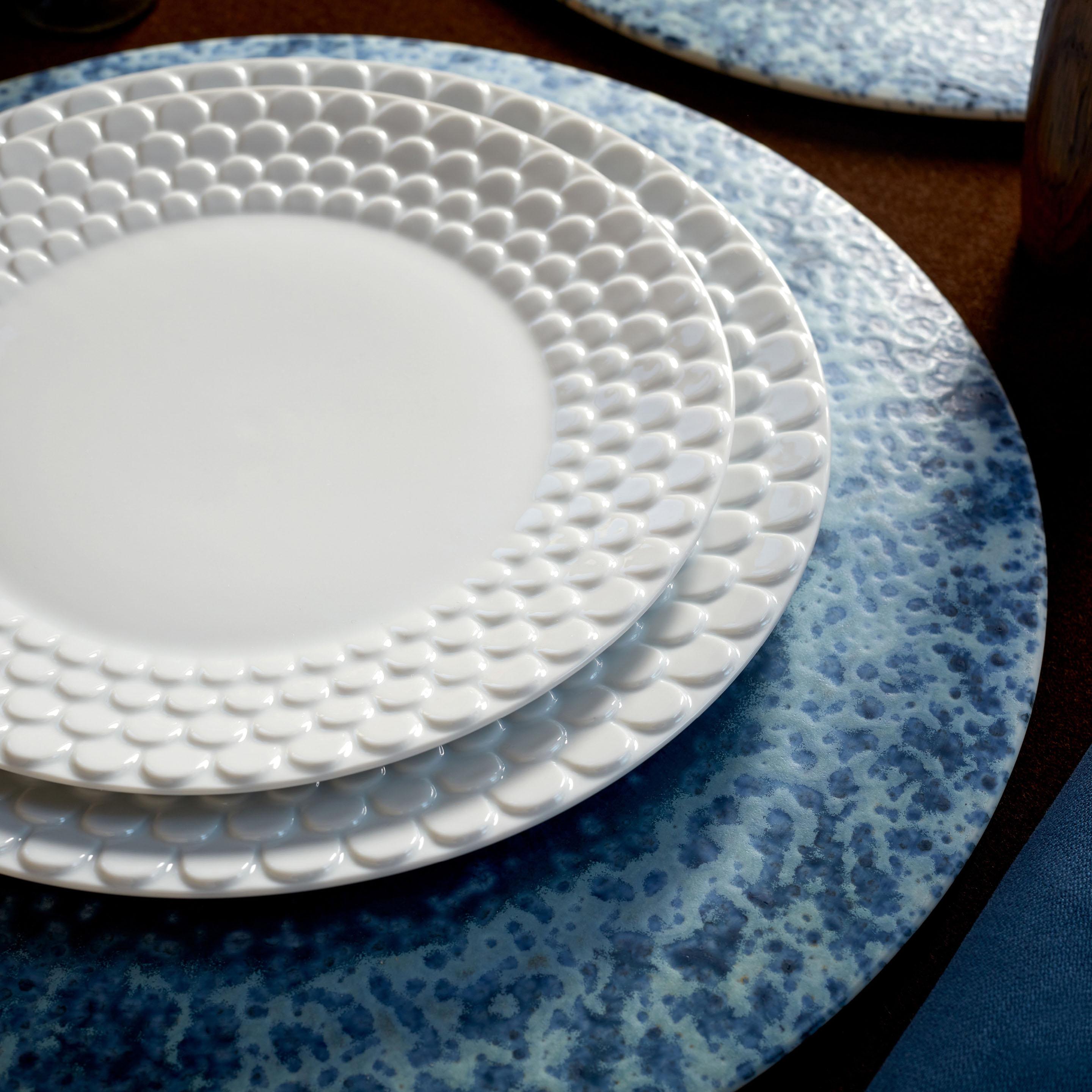 Europeo Set di stoviglie Aegean bianco in vendita