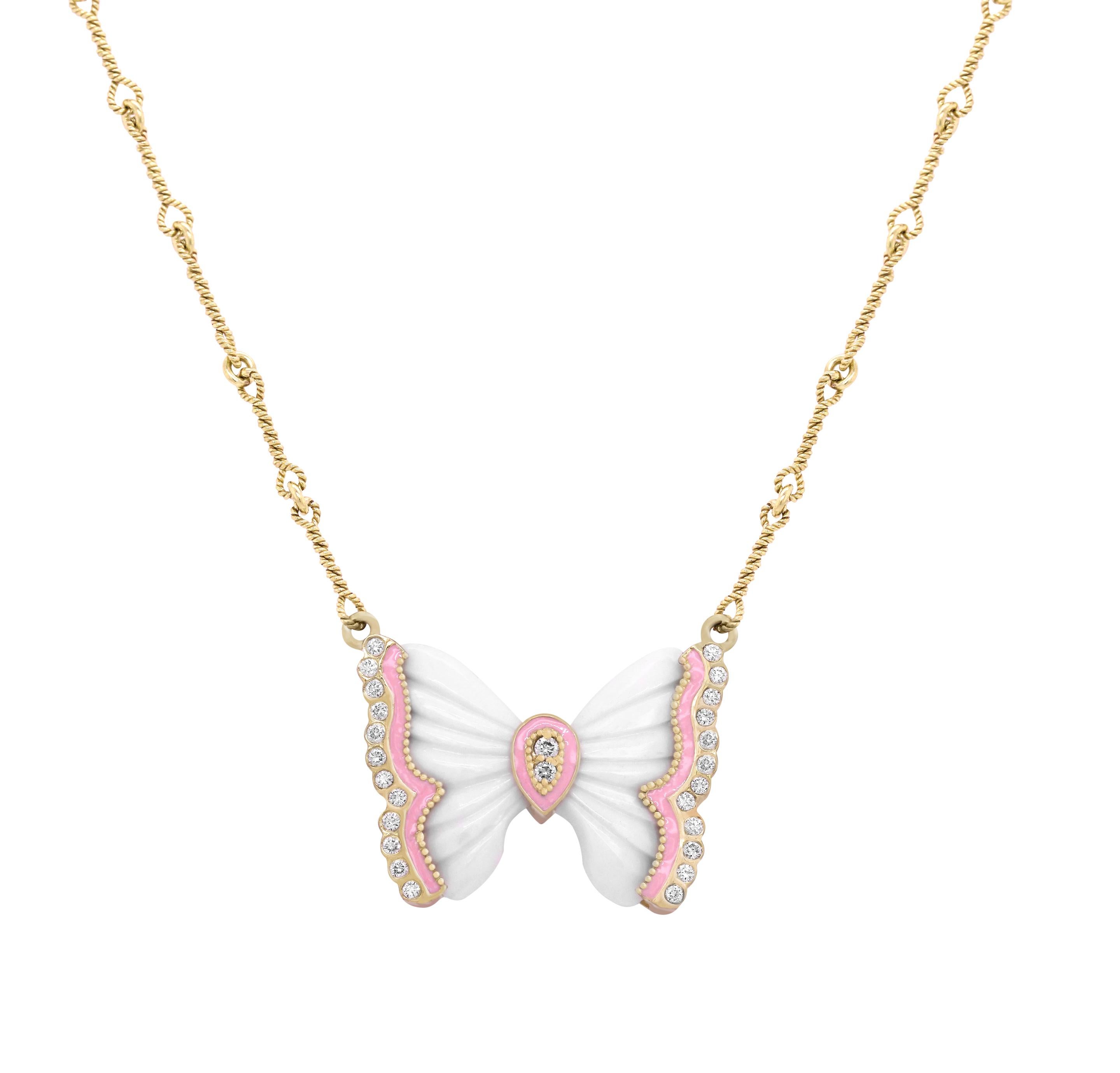 pink diamond butterfly necklace