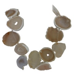 White Agate Natural Geods Gemstone Necklace