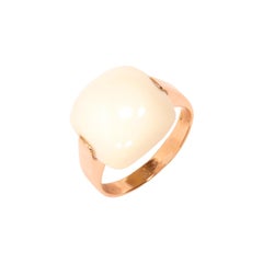White Agate Rose Gold Ring Handcrafted in Italy by Botta Gioielli