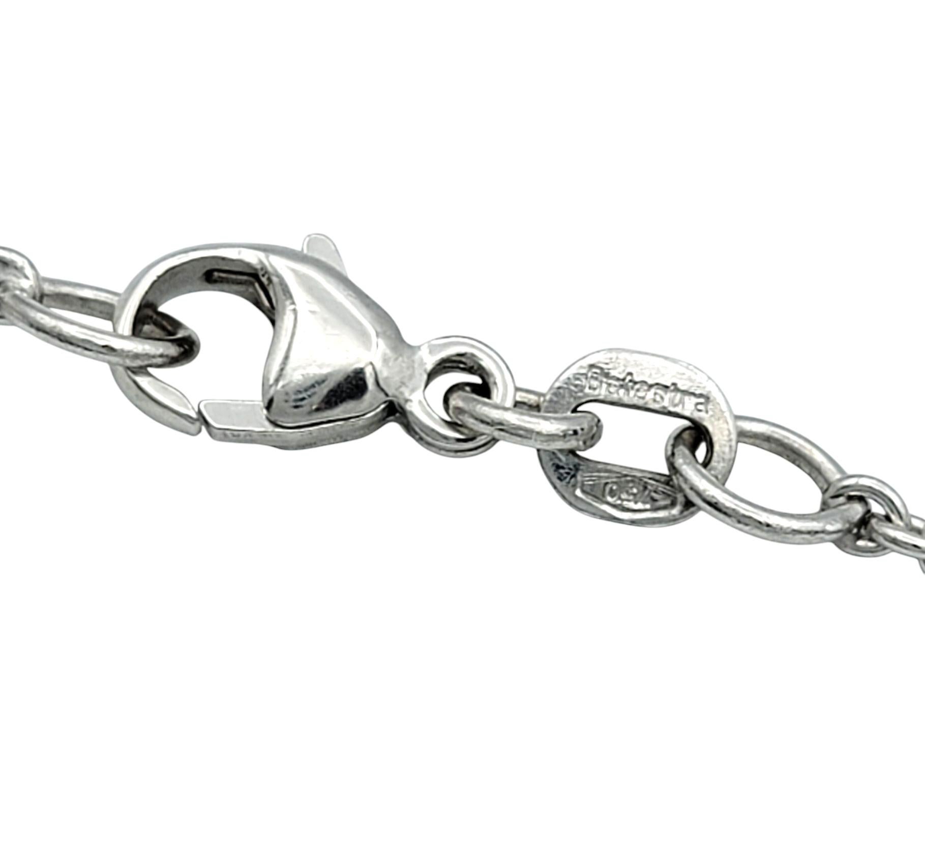 White Akoya Pearl and Pavé Diamond Pendant Necklace in 18 Karat White Gold For Sale 2