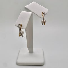 Pendientes de Perla Akoya Blanca Oro Platino Diamante 'E229