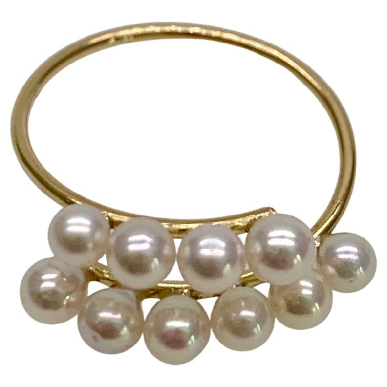 White Akoya Pearl Gold Ring, 'R51' For Sale