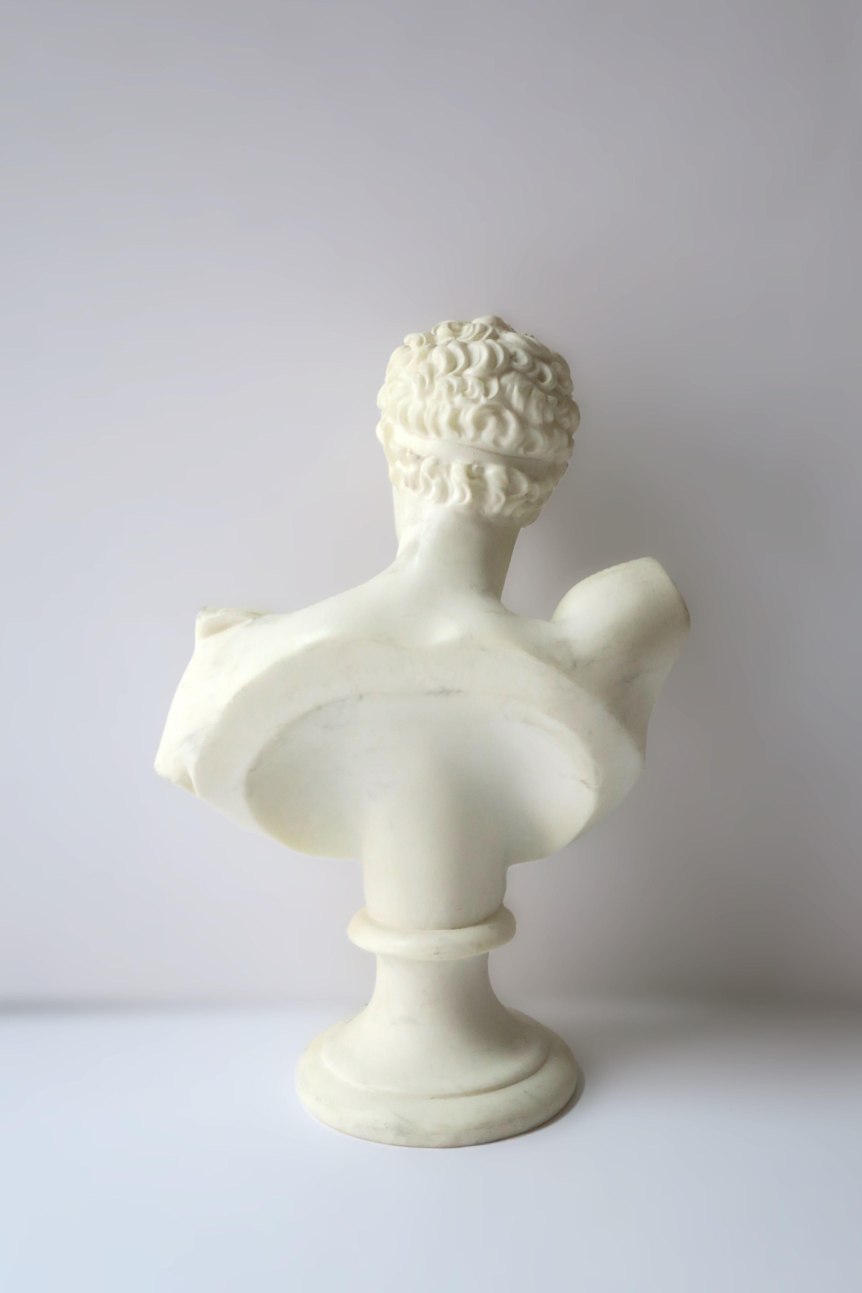White Alabaster Bust of Hermes For Sale 2